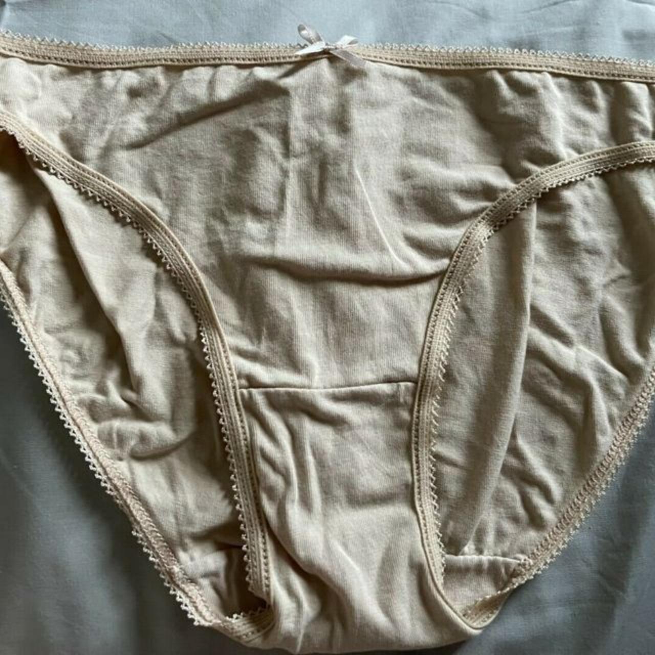 George Asda Beige Cotton Full Panties These panties... - Depop