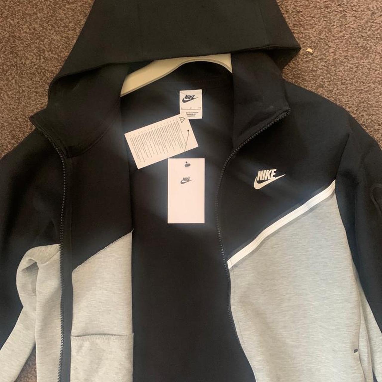 Black and grey Nike tech fleece hoodie. Brand new.... - Depop