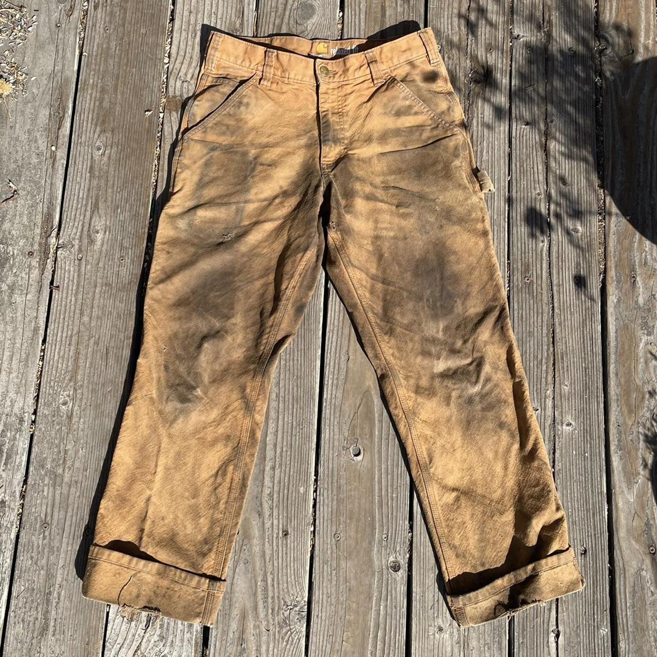 Distressed Vintage Carhartt work pants 30x30, fits... Depop