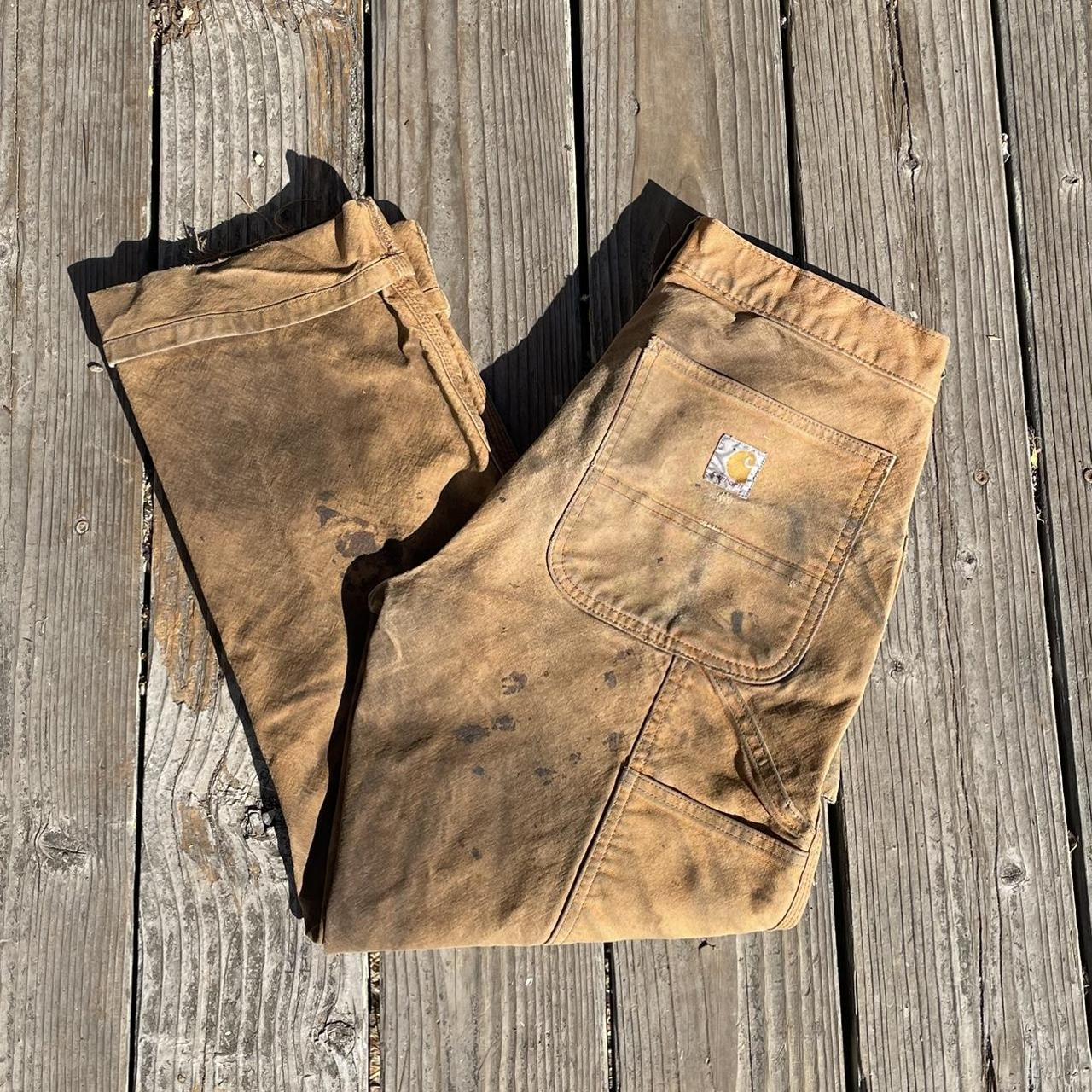 Distressed Vintage Carhartt work pants 30x30, fits... - Depop