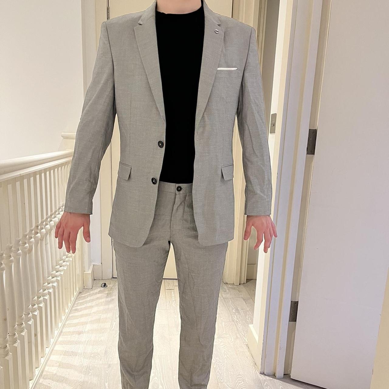 Zara Men's Grey Suit Depop