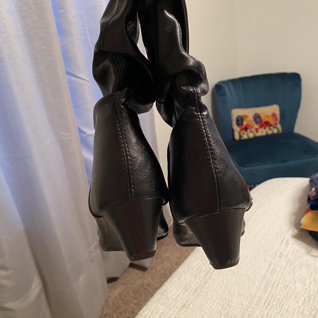 mens black leather knee high boots