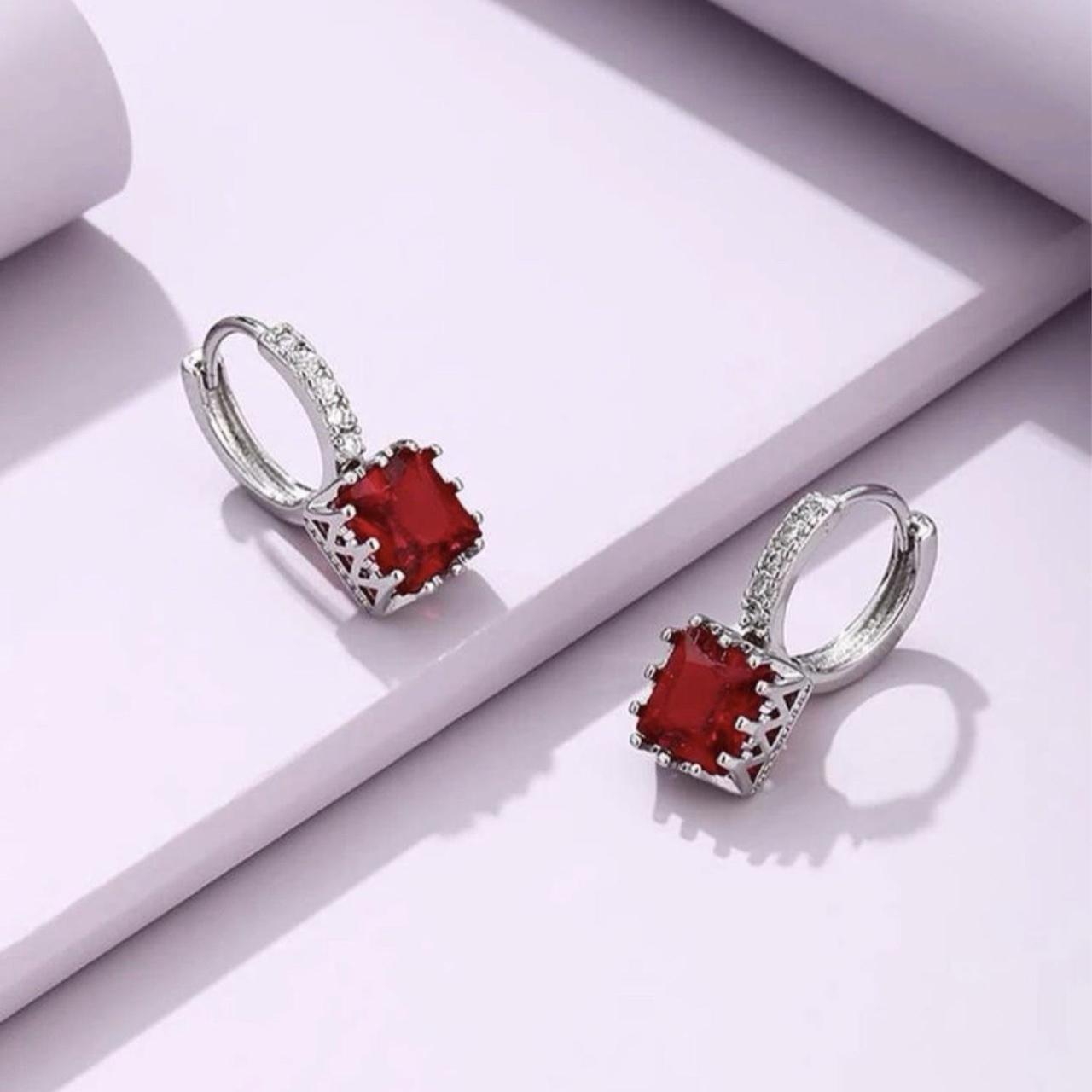 Product Image 2 - New. Red gemstone earrings .