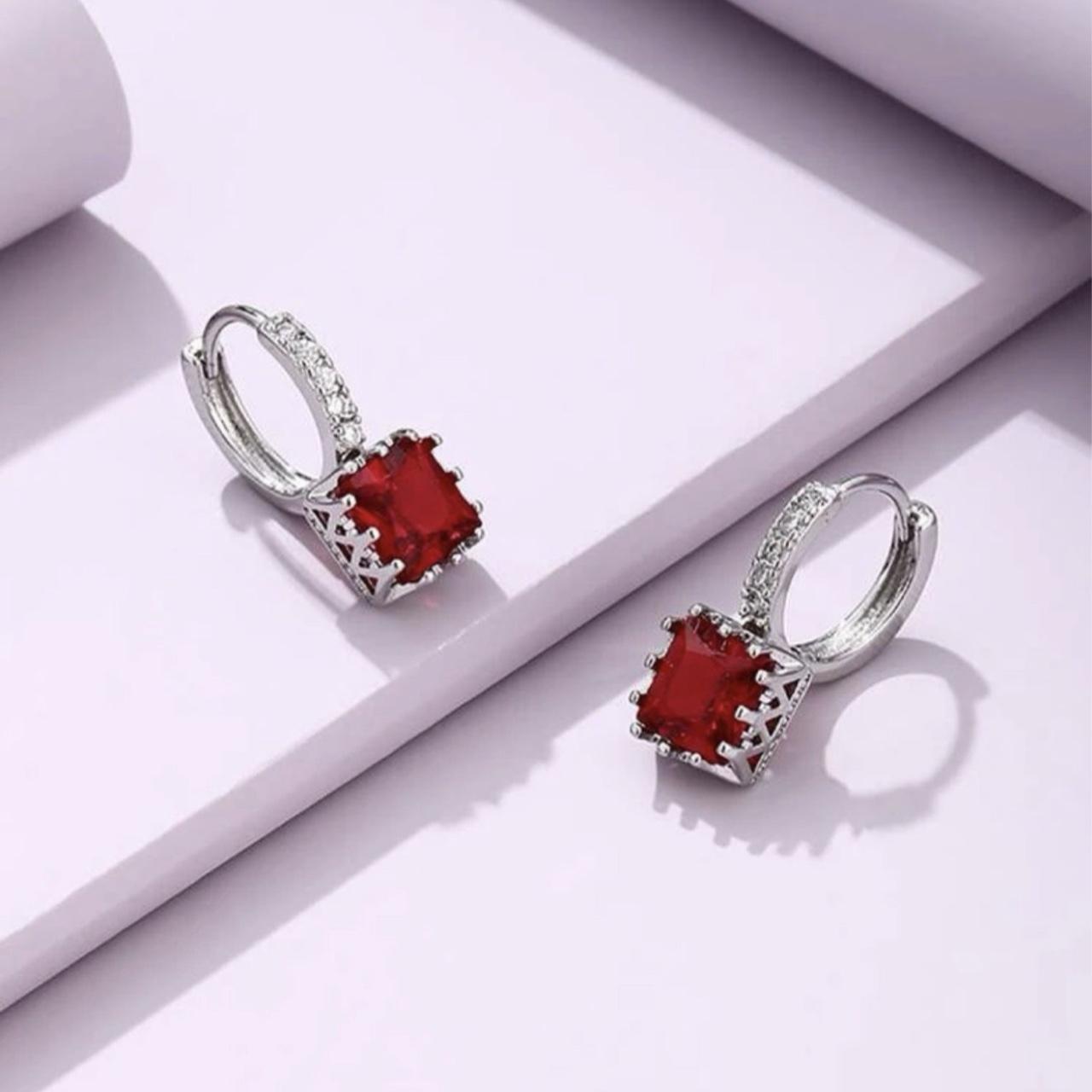 Product Image 3 - New. Red gemstone earrings .
