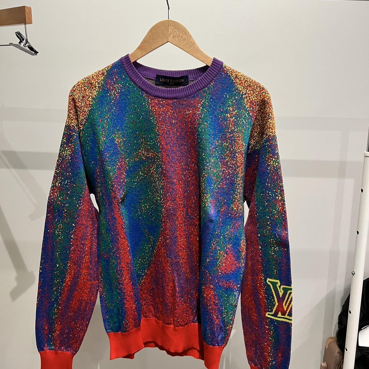 Louie Vuitton multi-colored sweater #LV #sweater - Depop