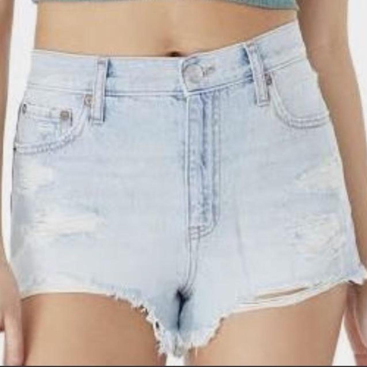 ripped jean shorts size 0 never worn tagged for... Depop