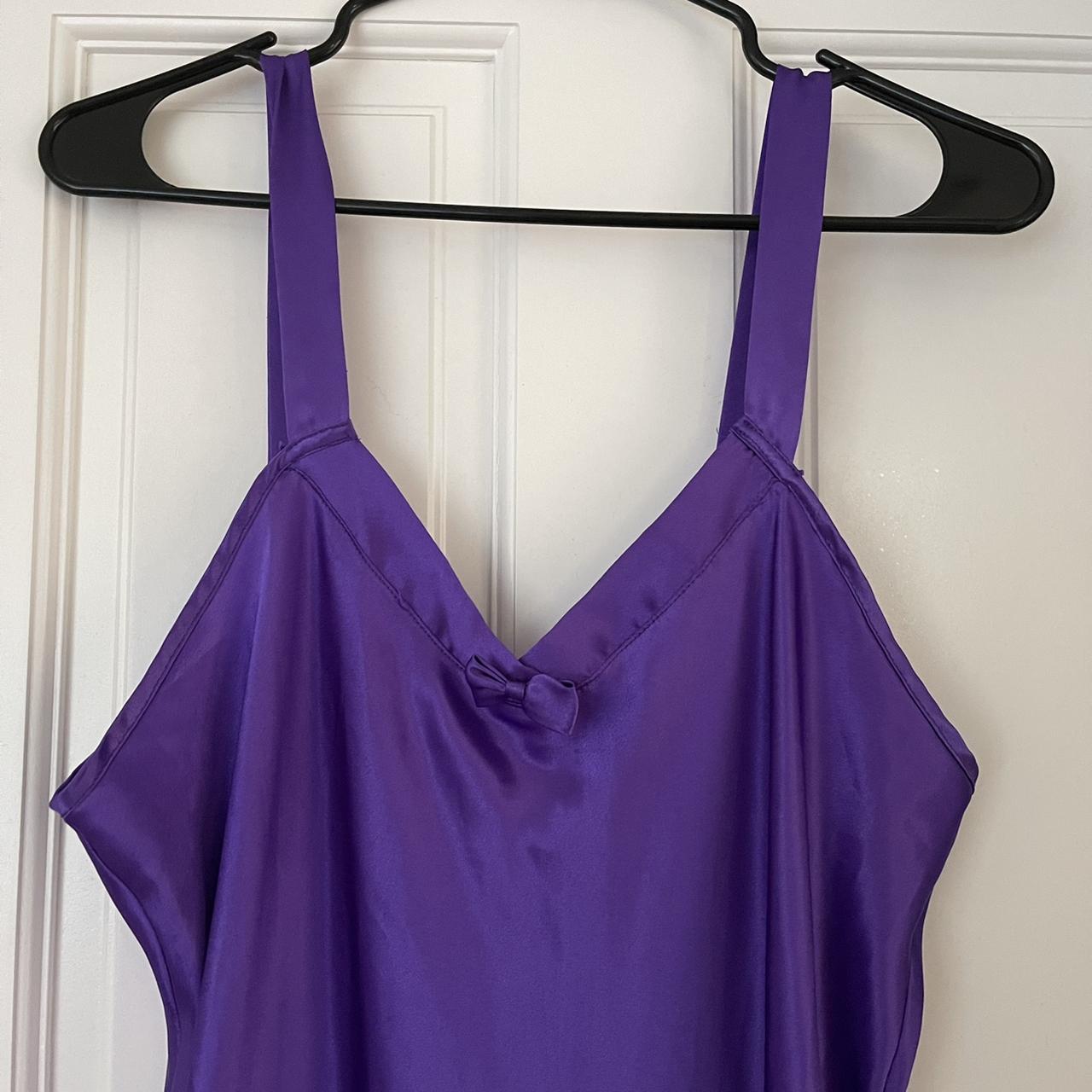 Long silky purple slip dress by California Dynasty!... - Depop