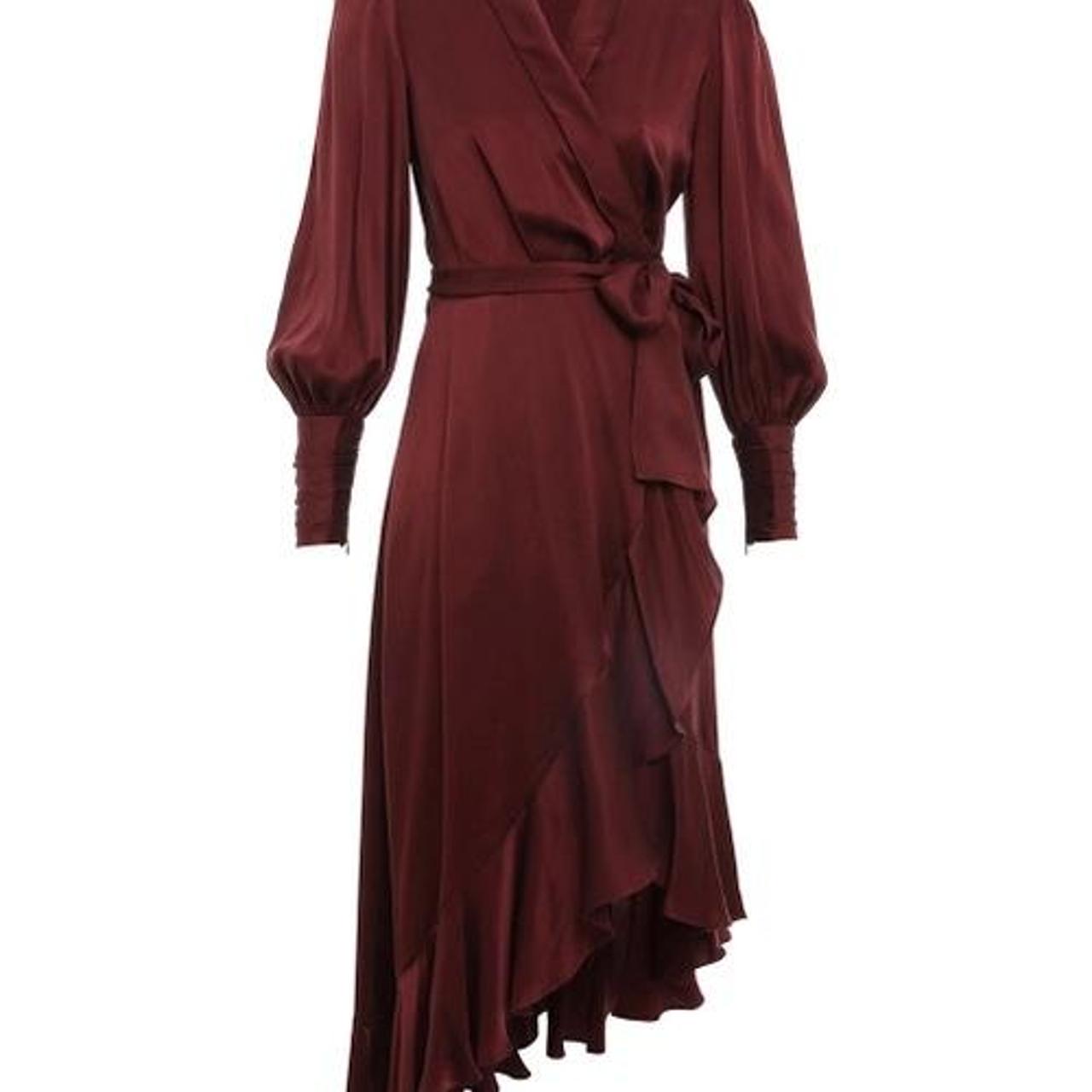 Zimmermann Silk Wrap Dress Size Colour: Pinot Depop
