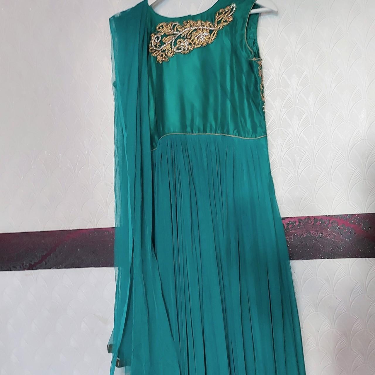 Beautiful sea green frock dress Party wear Size... Depop