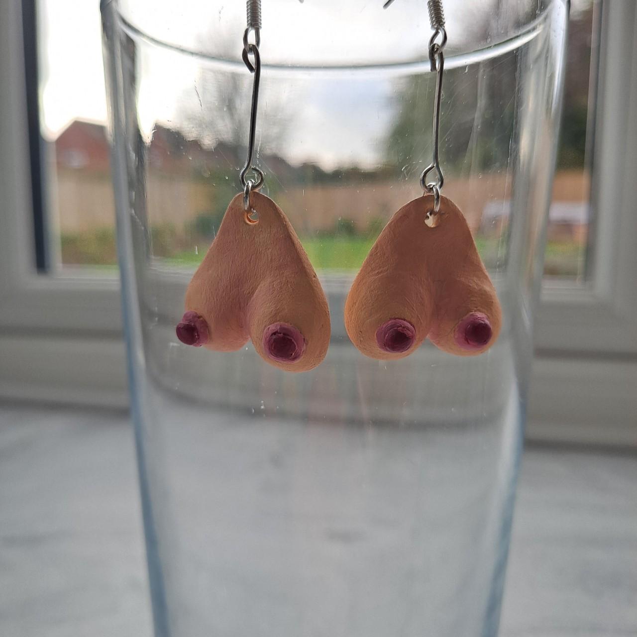 Clay on sale boob earrings