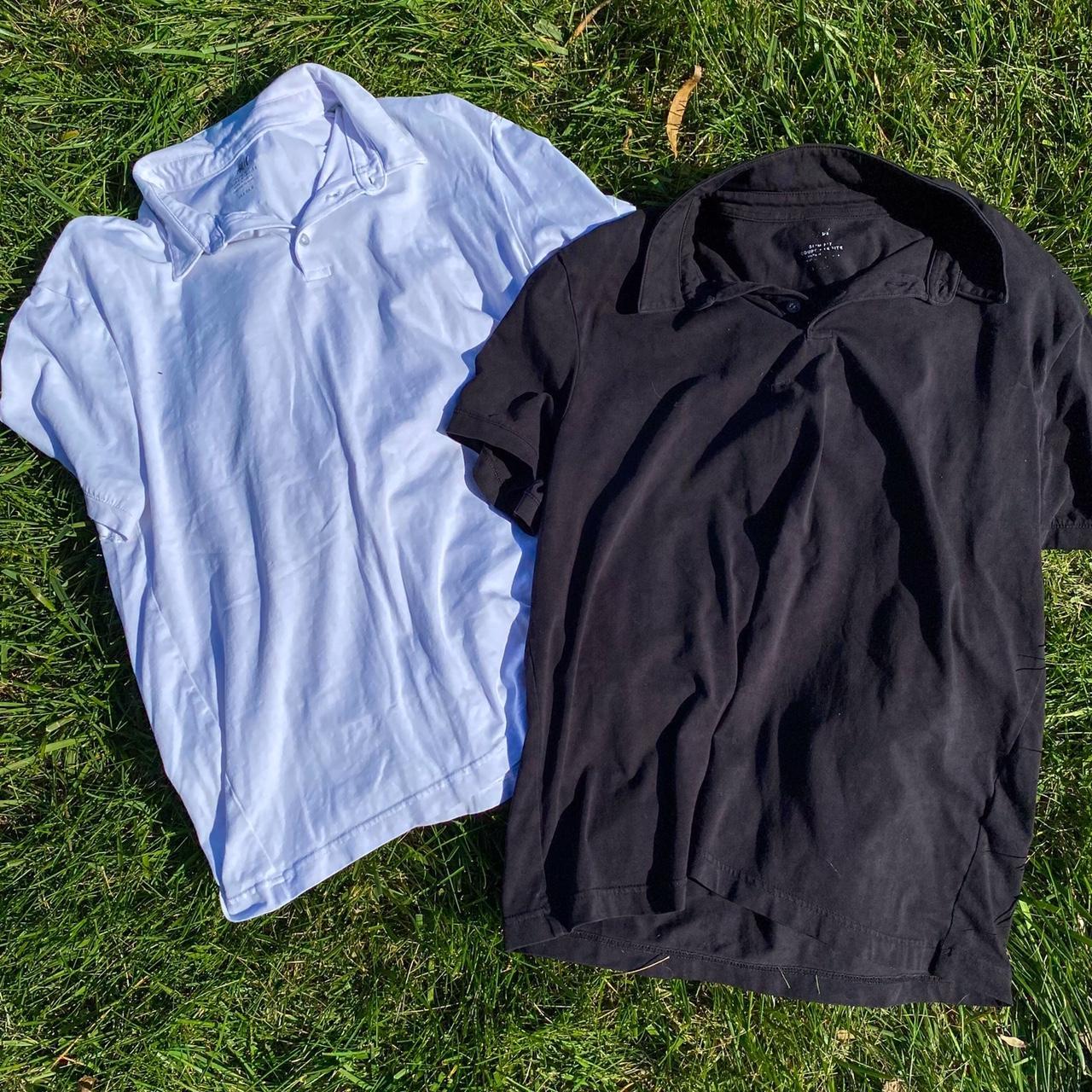 H&M Men's White and Black Poloshirts Depop