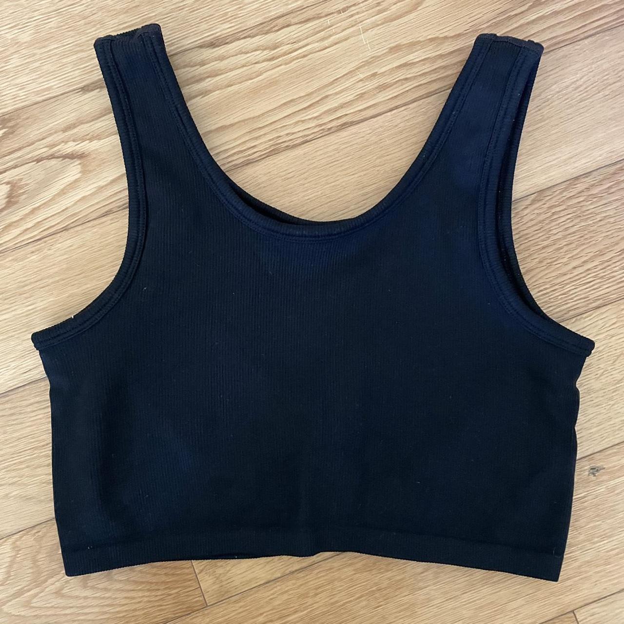 Cute Aerie sports bra/crop black tank size small. ... - Depop