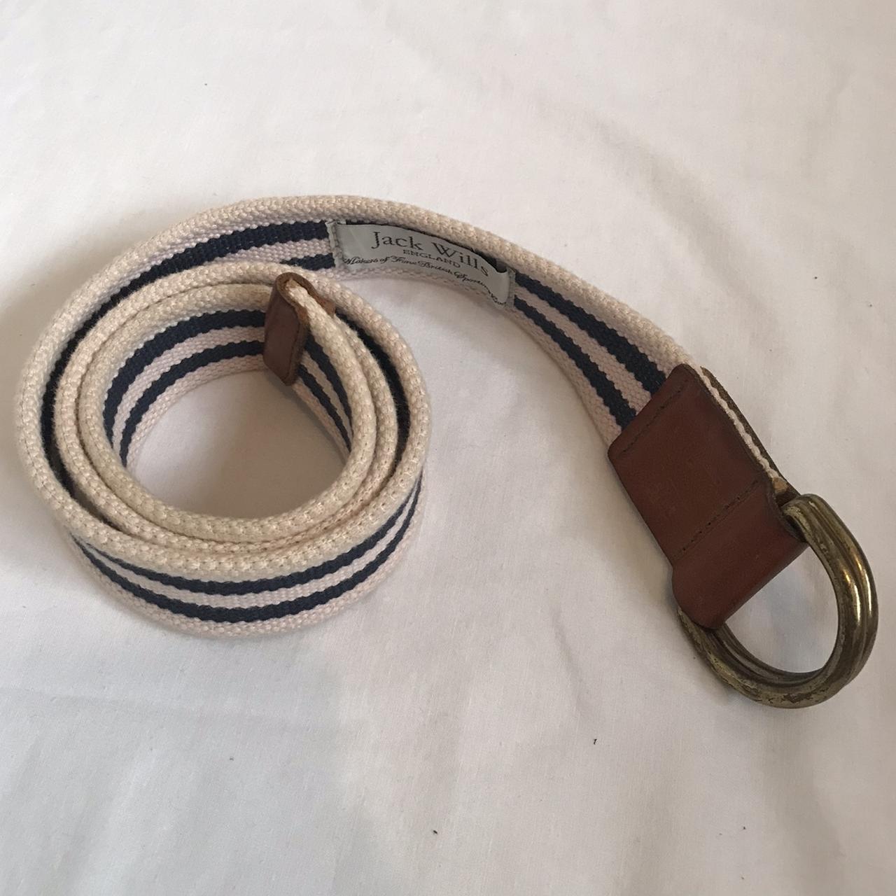 JACK WILLS BELT pink and navy blue with brown and