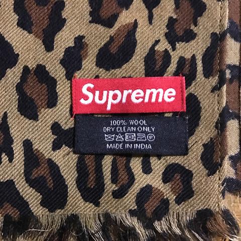 Supreme Leopard Scarf. VNDS. FW15. 100% wool, one...