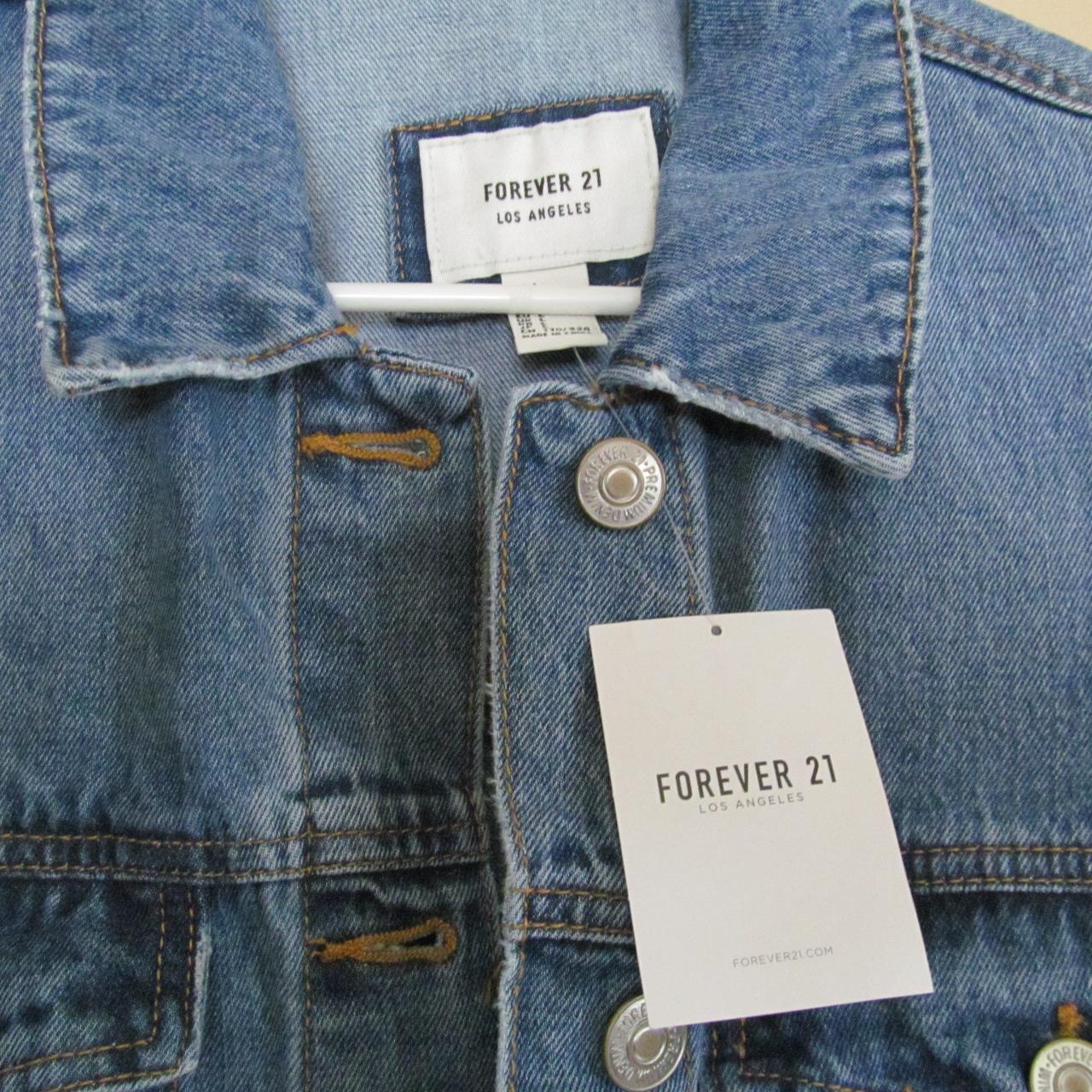 Forever 21 Los Angeles; Distressed Denim Jacket - Depop