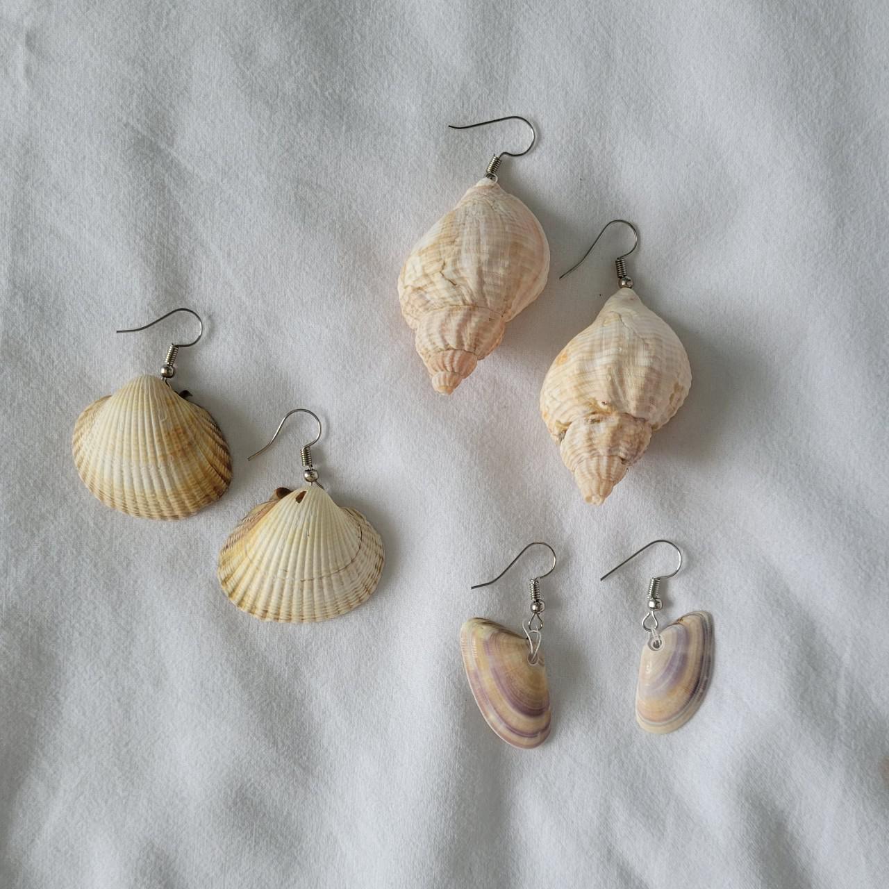 Real shell earrings 🐚 -- Homemade earrings using... - Depop