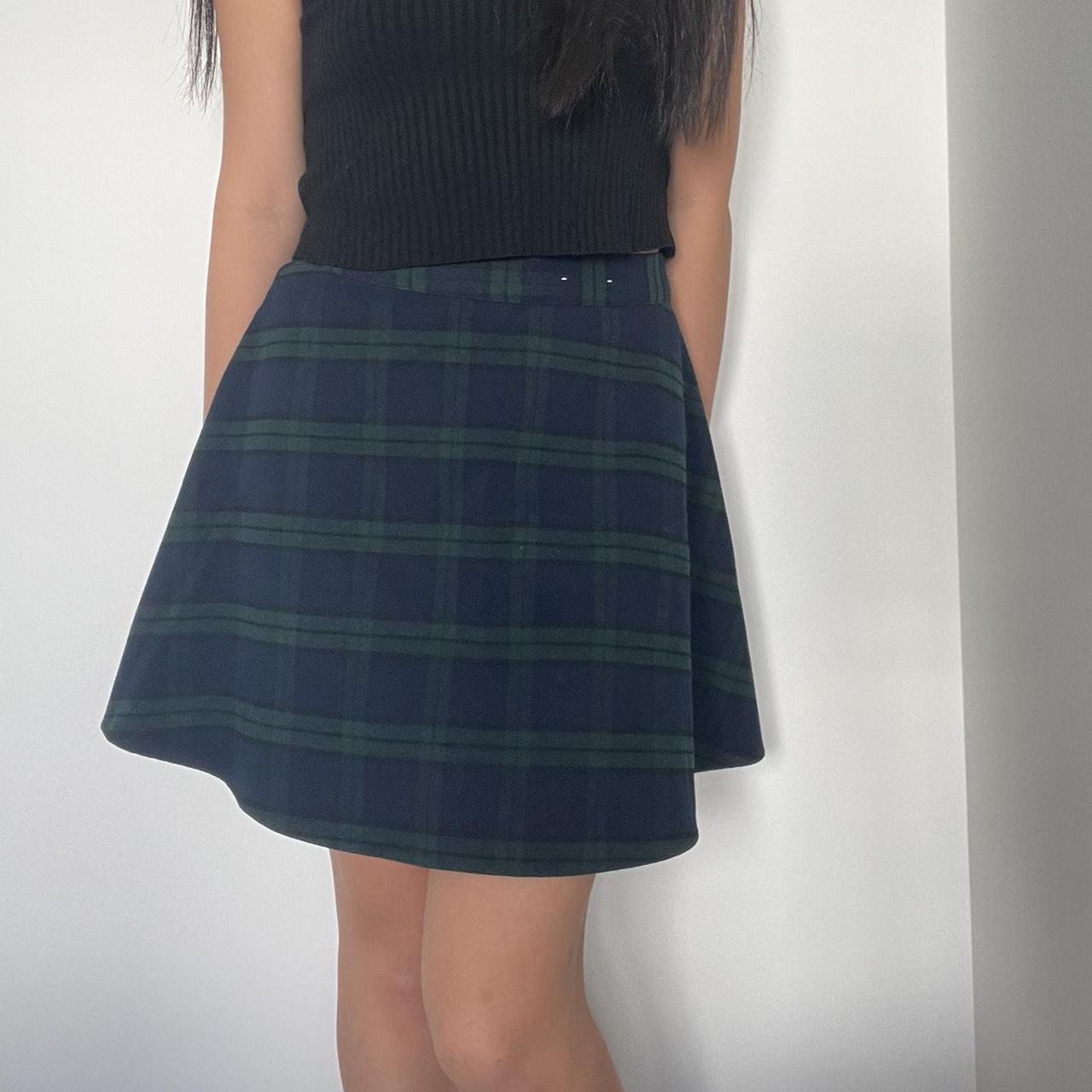 Old navy green plaid skirt hotsell