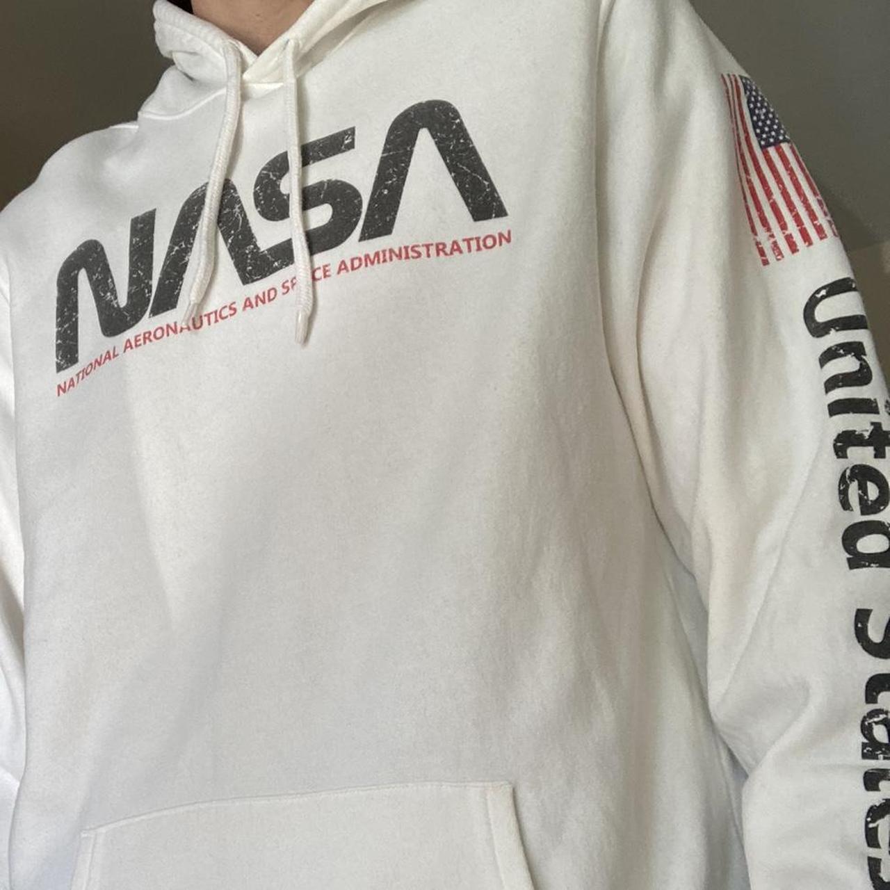 White NASA hoodie - worn 3 times #NASA #Hoodie #Cozy - Depop