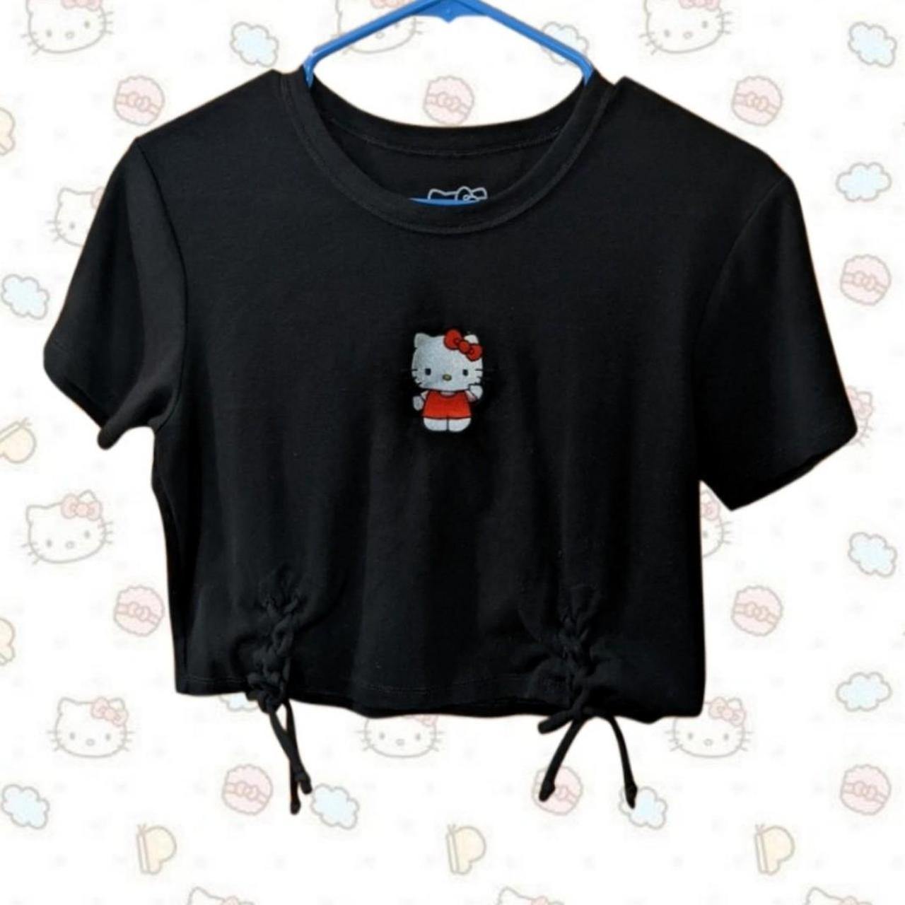 Hello Kitty Ruched Crop Top GUC, Size XL Good used... - Depop