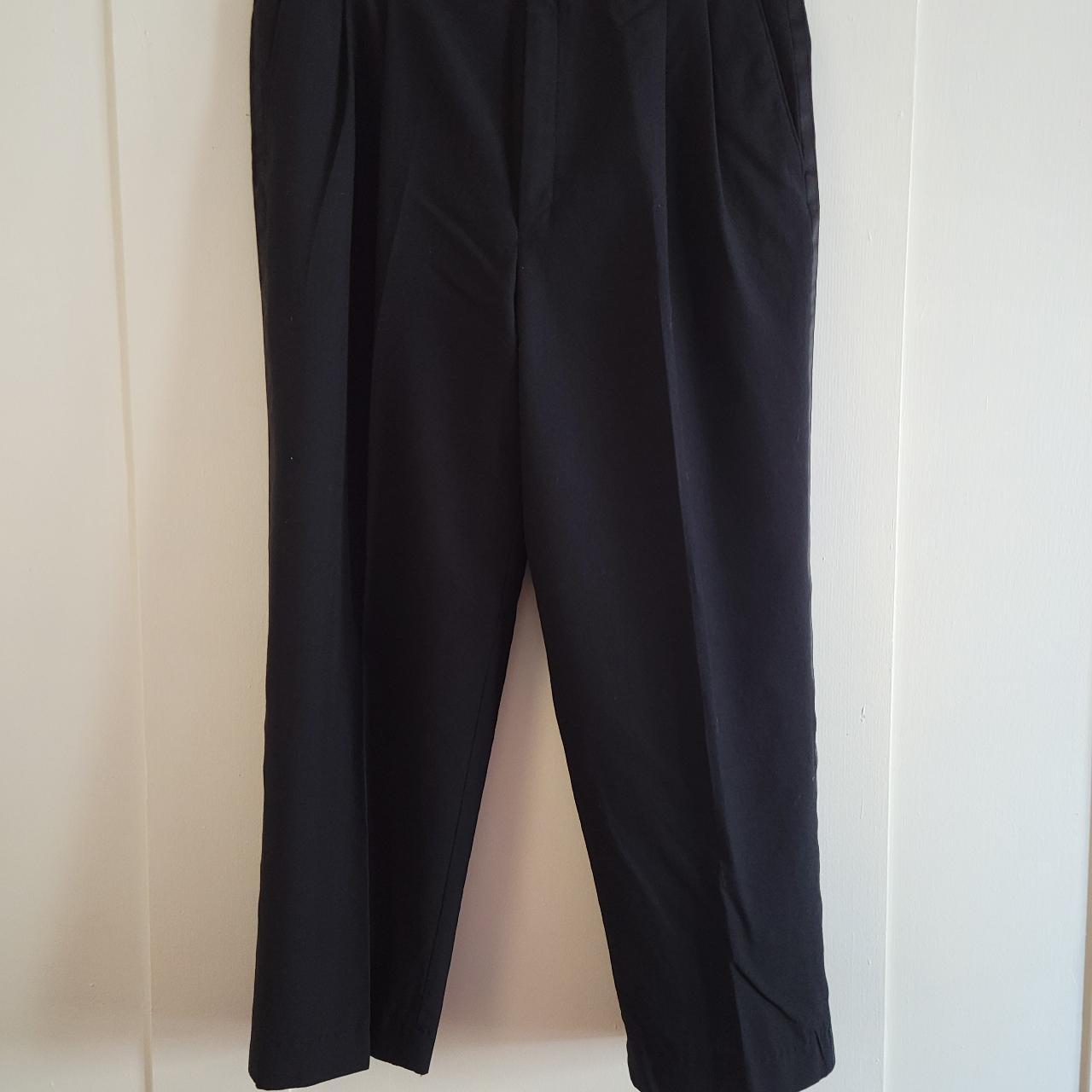 Men s Black Tuxedo Pants Pleated Satin Stripe... - Depop