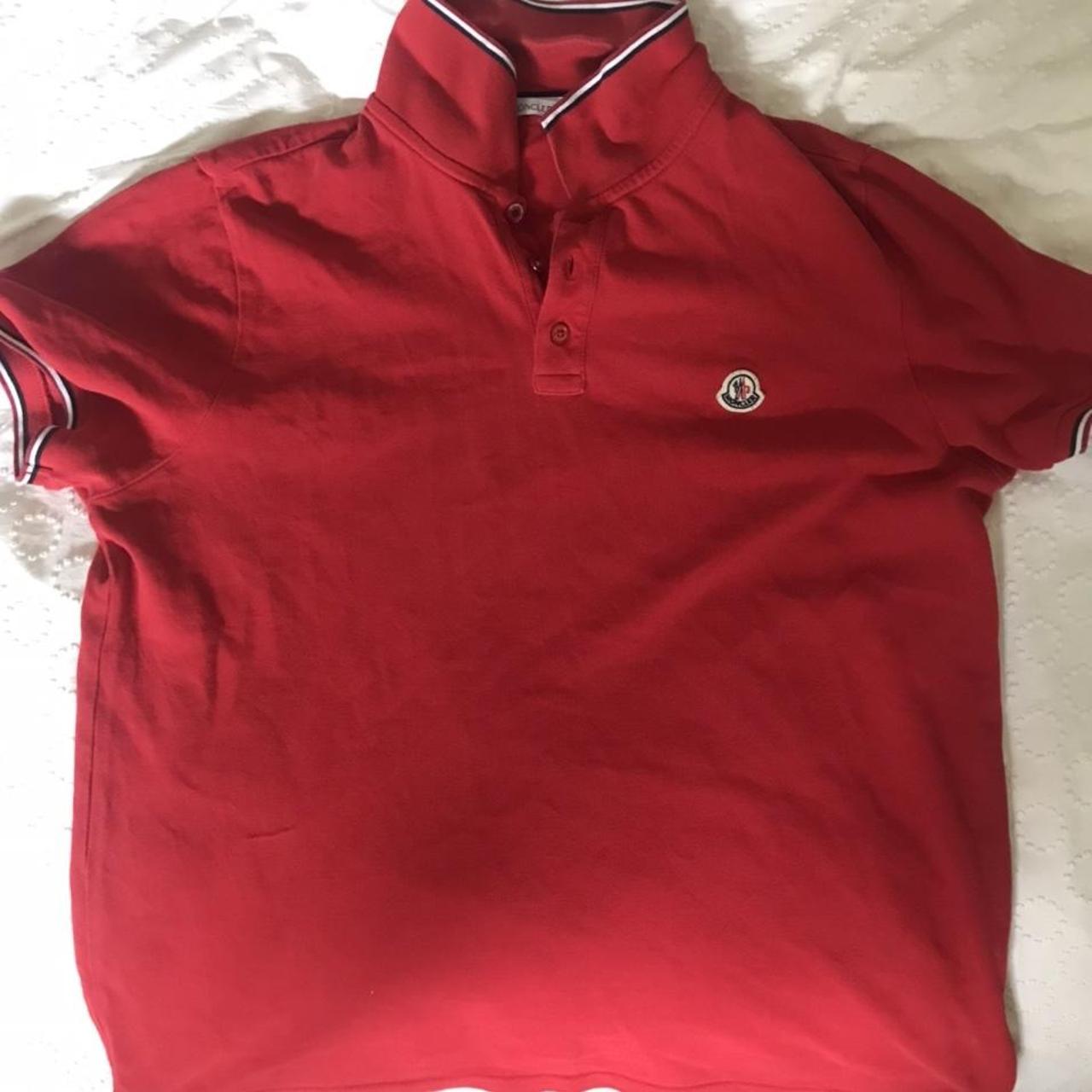 Red moncler polo large moncler polo large Depop