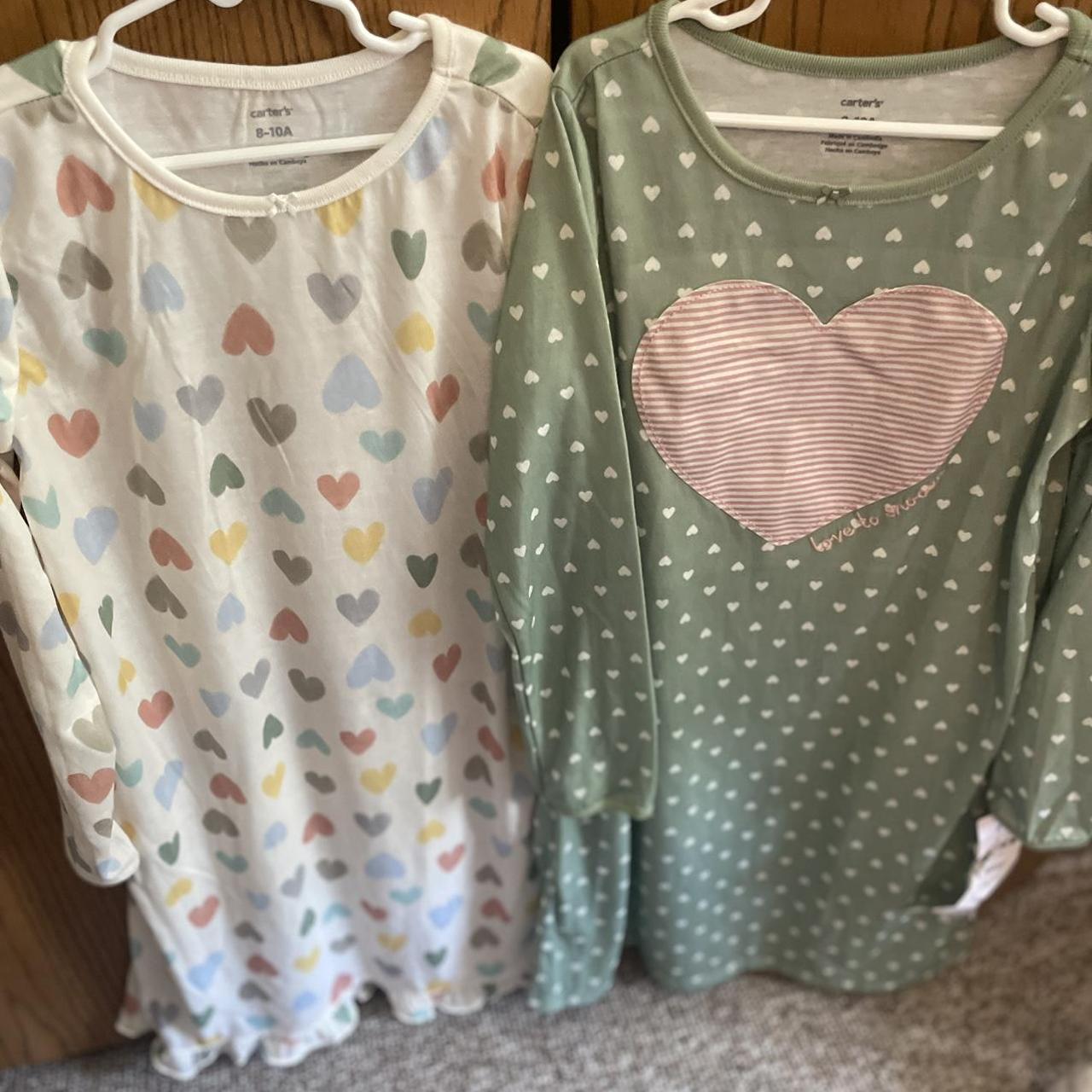 Carters heart nightgowns 2 pieces size 8 10 L Girls