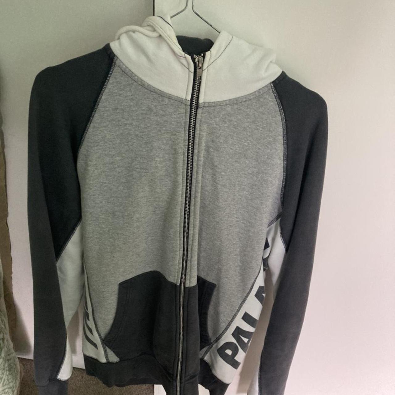 Rare grey/navy/white palace zip up hoodie in a size... - Depop