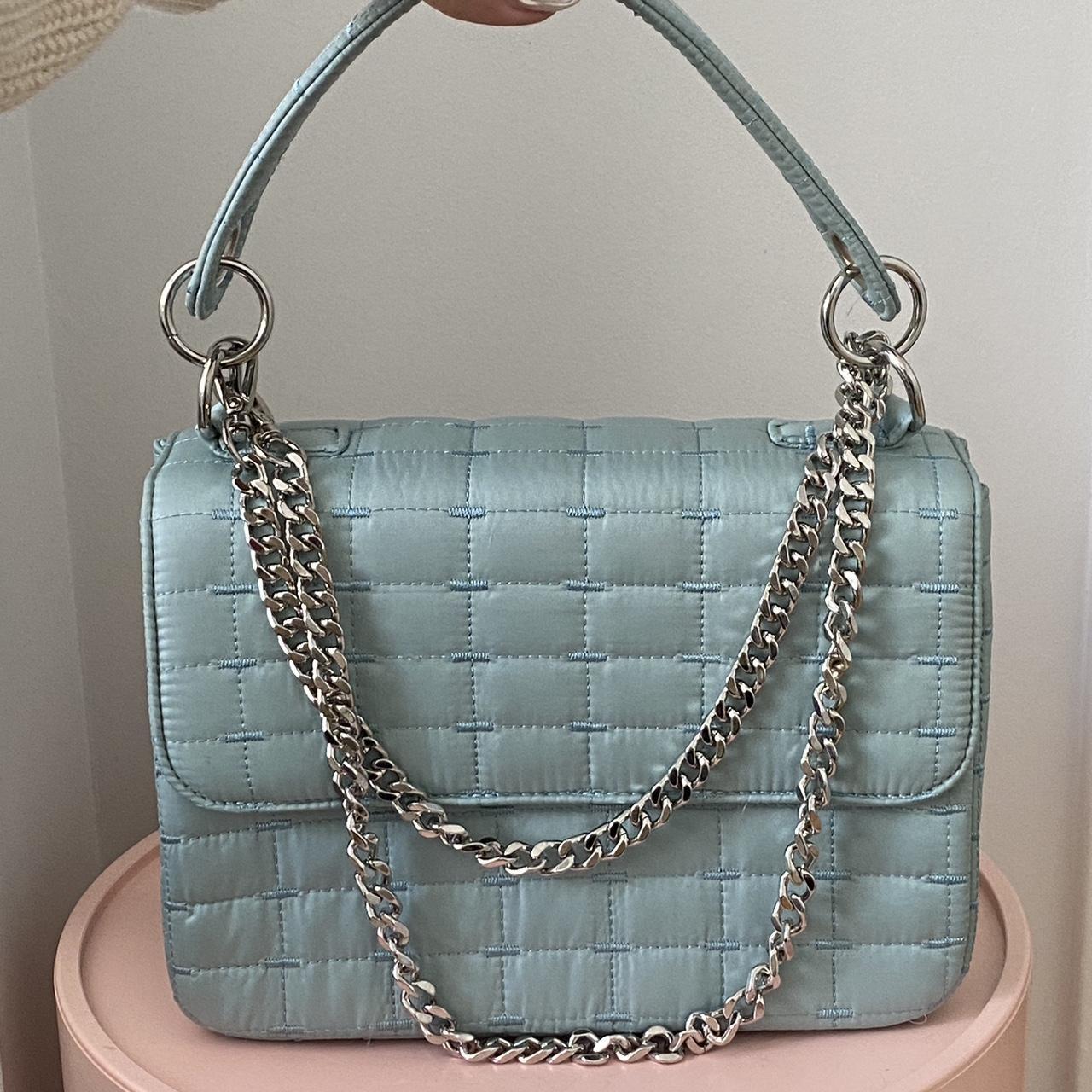 HVISK BABY BLUE QUILTED BAG used once. Silky,... Depop