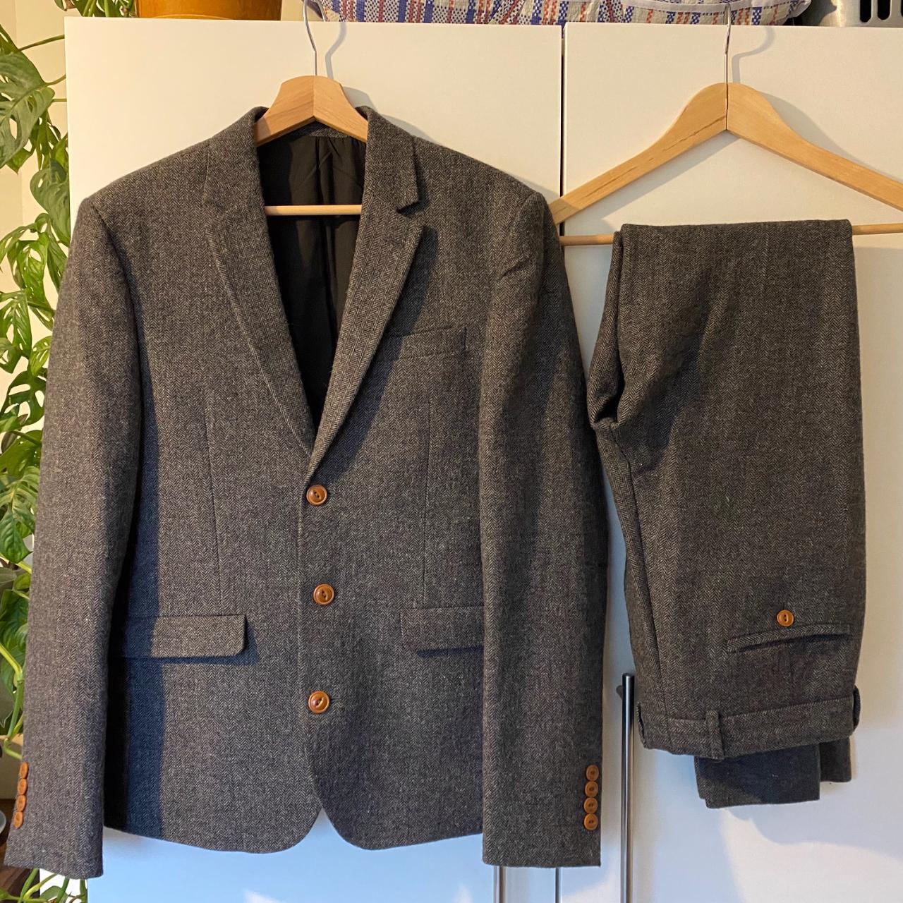 Men's suit in grey tweed. Bought from Asos and only... Depop