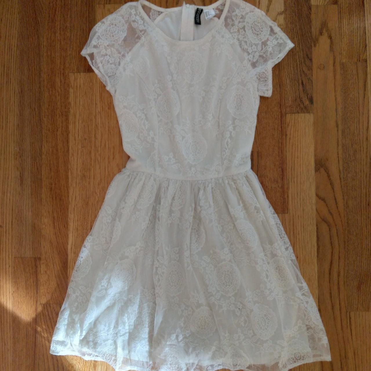 H&M Women's White Dress Depop