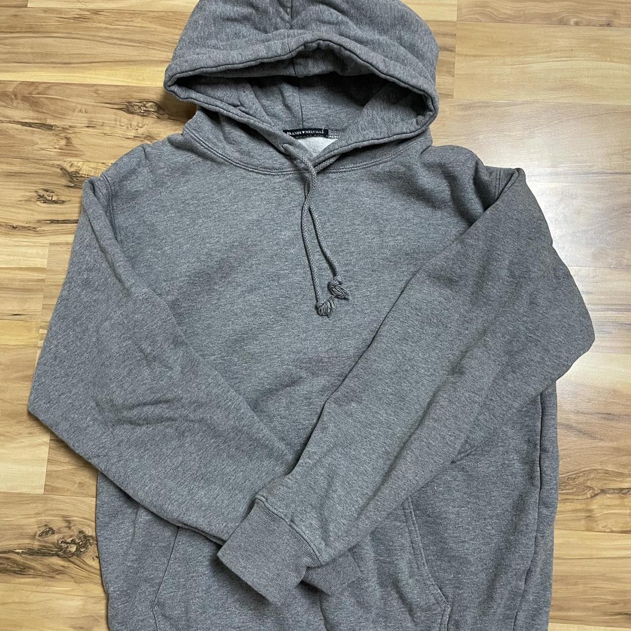 brandy melville grey hoodie (darker irl)... - Depop