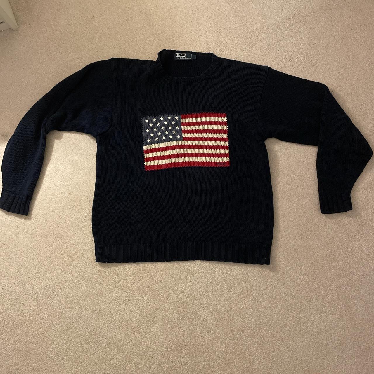 Iconic Ralph Lauren Flag Jumper/Cardigan.... - Depop