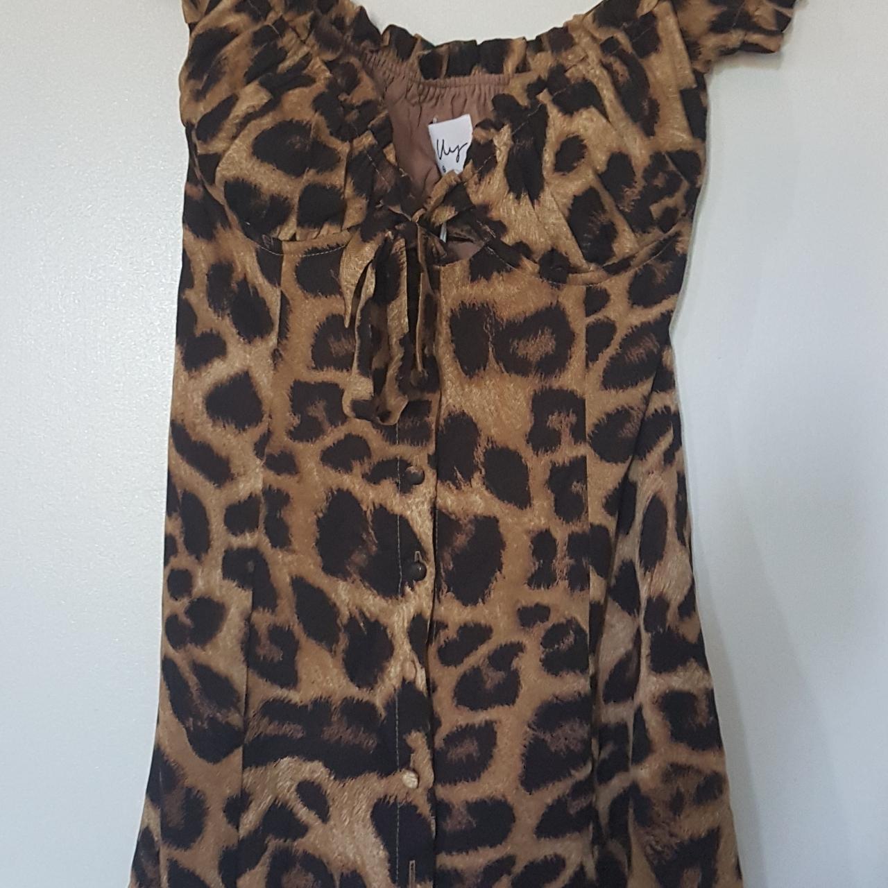 PRINCESS POLLY WILD CAT MINI DRESS LEOPARD PRINT... - Depop