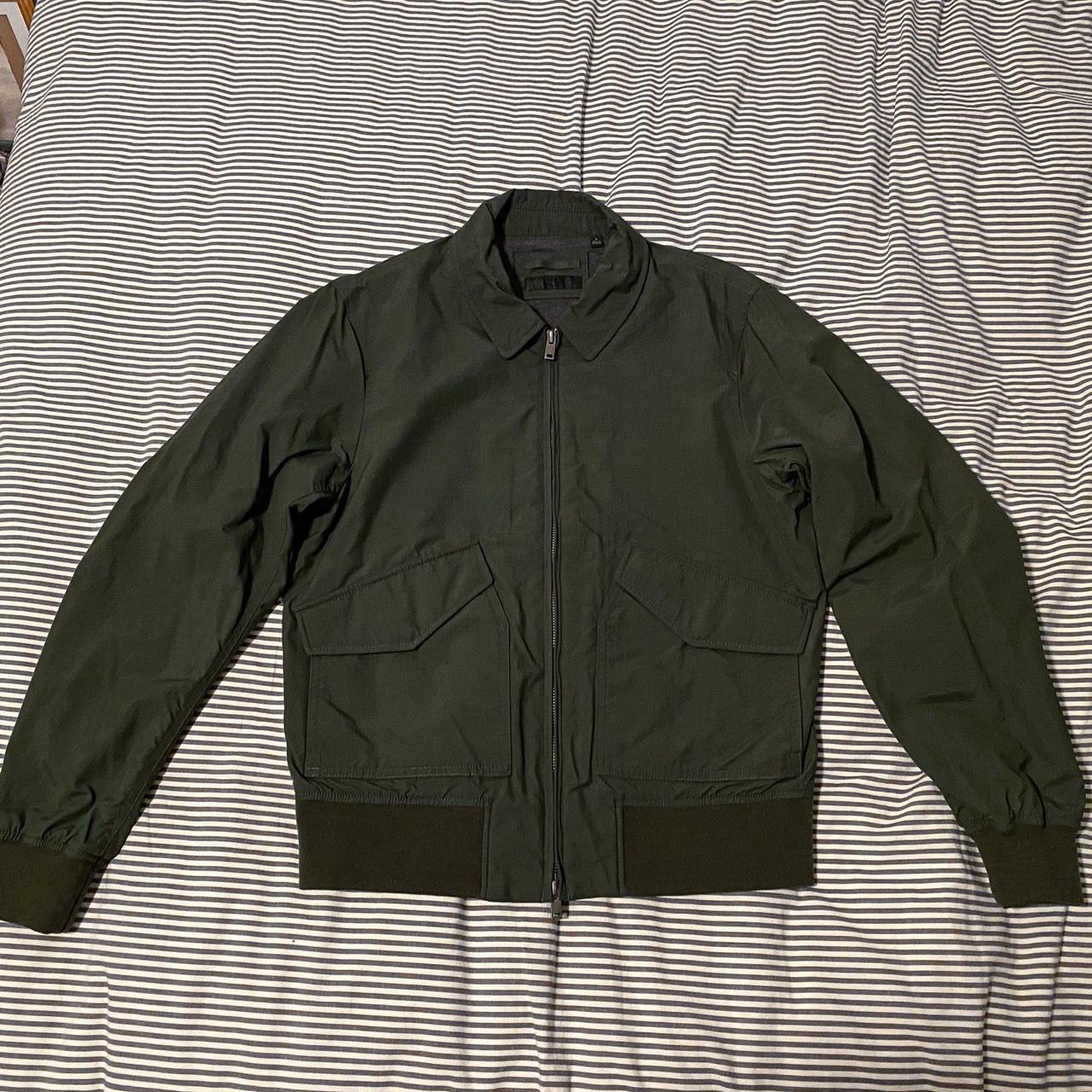 UNIQLO dark green flight jacket Sz Small #uniqlo... - Depop