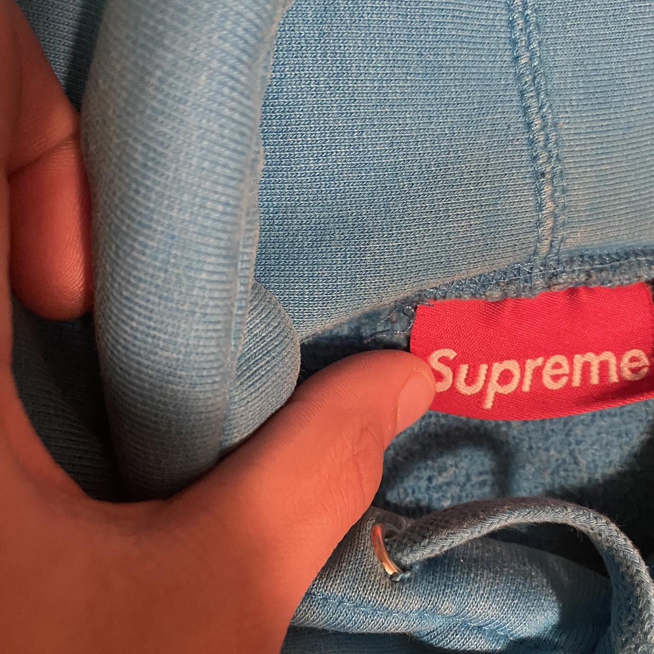 Supreme baby blue box logo hoodie. Size large but... - Depop