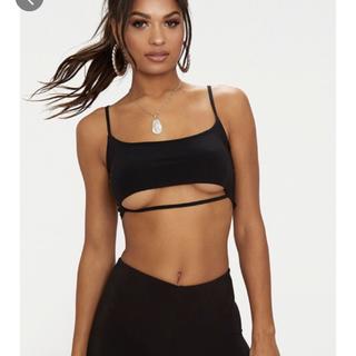 Underboob strappy crop top in black and white. £4