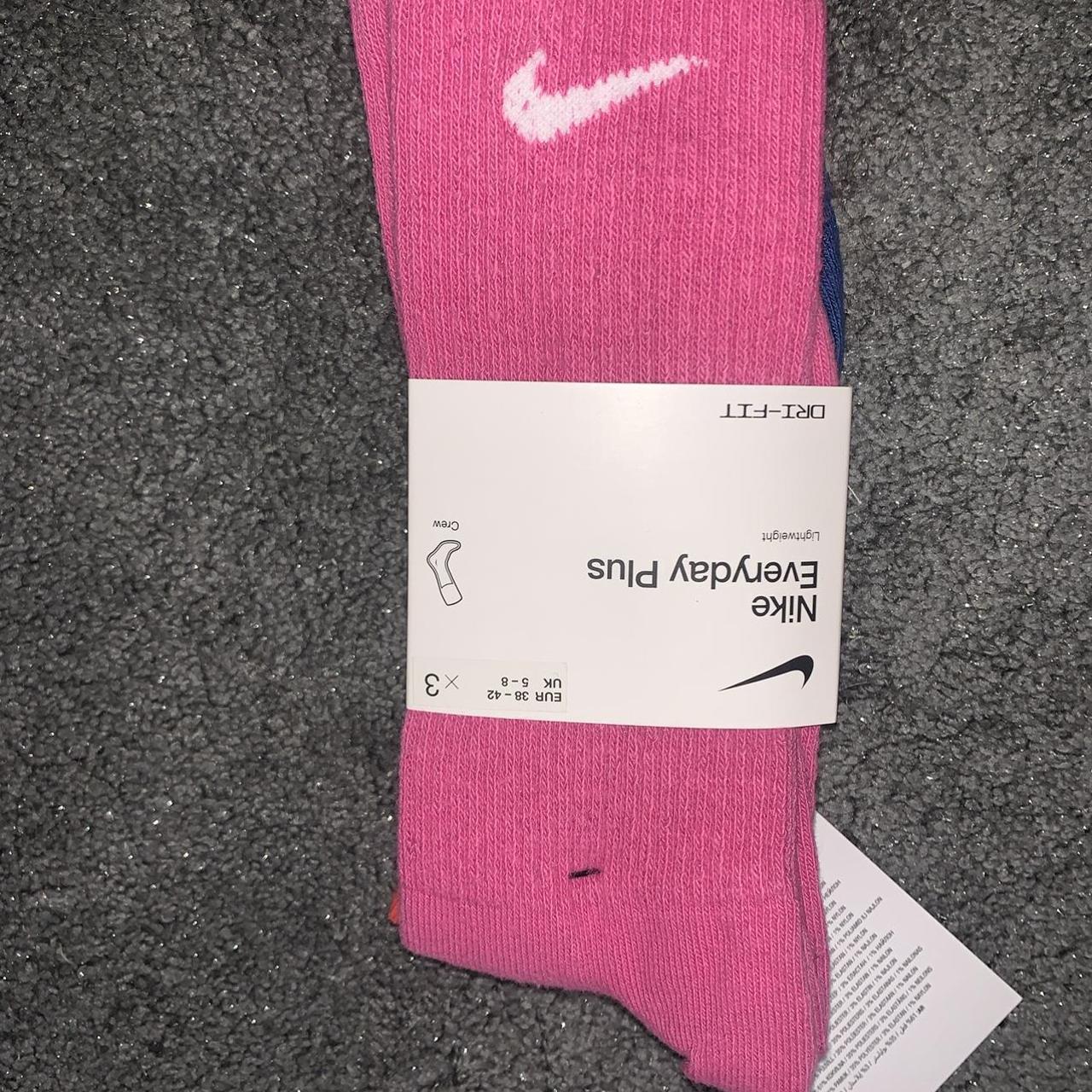 Nike Women's Pink and Blue Socks Depop
