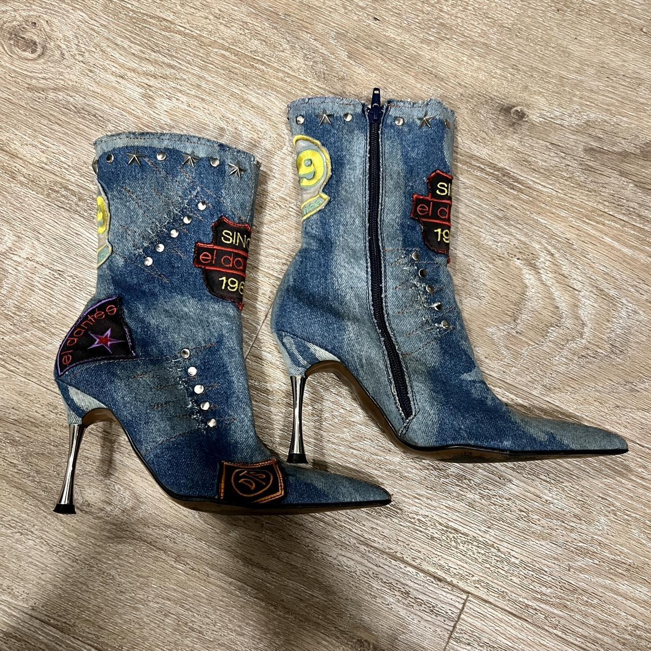 denim stiletto boots