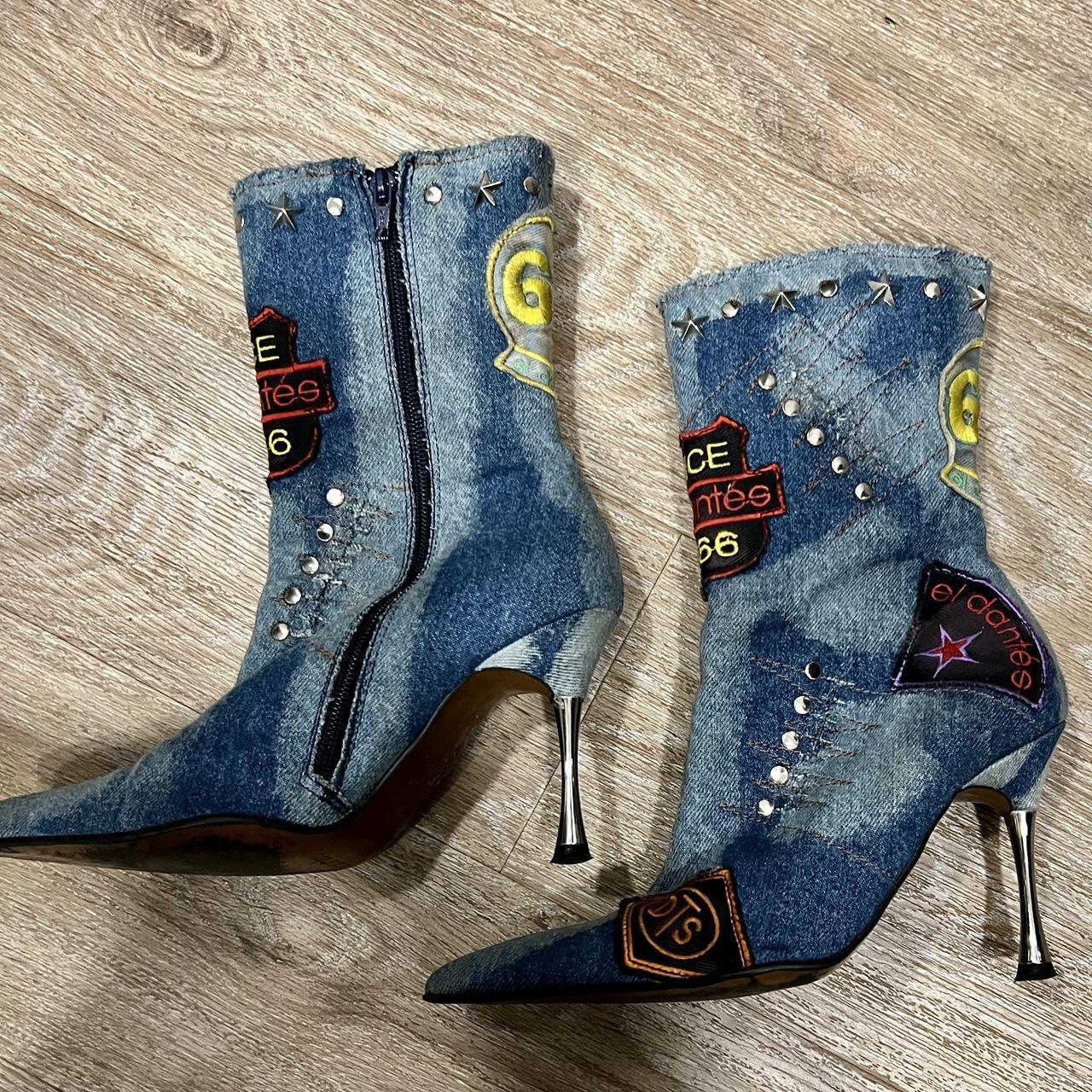 denim stiletto boots