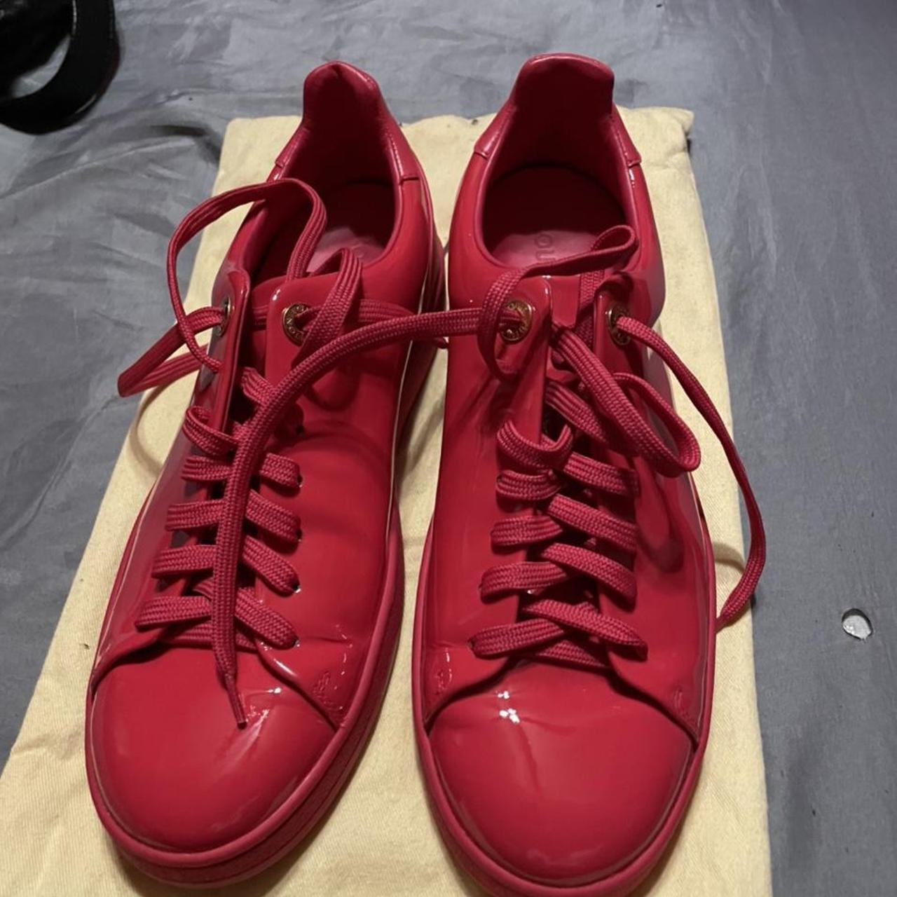 Louis Vuitton Spell Out Red Sneakers Womens US 6 - Depop