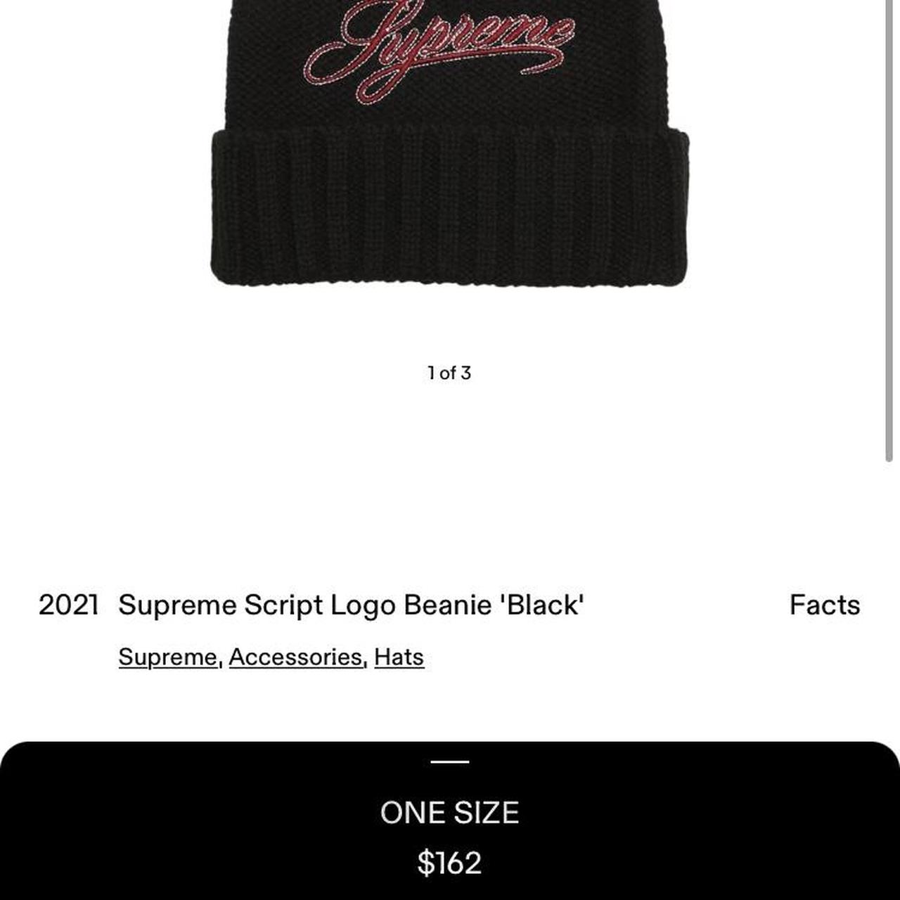 Supreme Script Logo Beanie Black