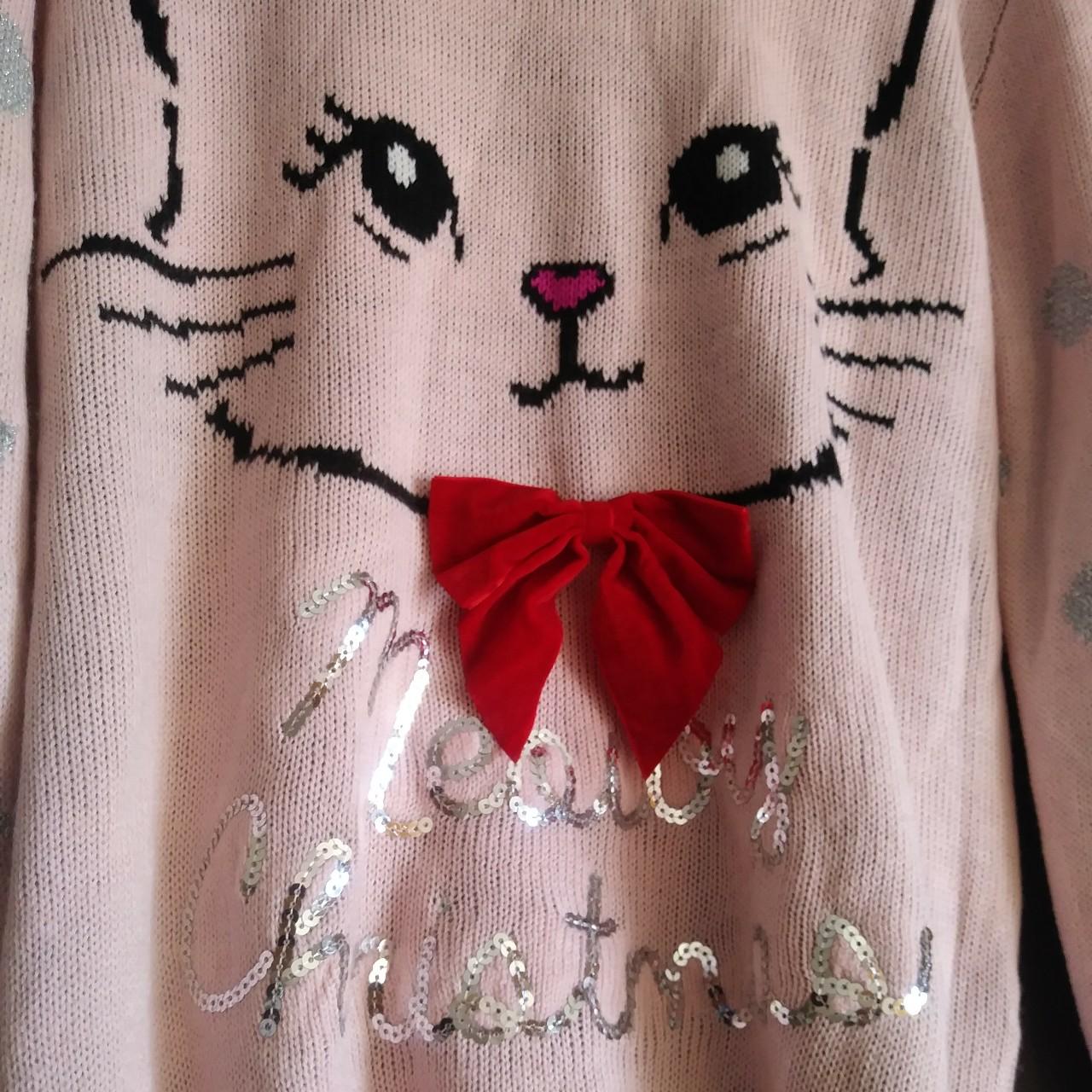 Pink meowy hotsell christmas sweater