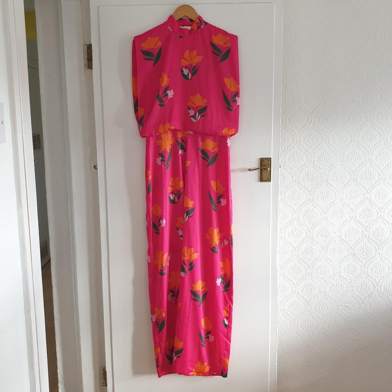 Zara pink floral jumpsuit Zara size UK L New,... Depop