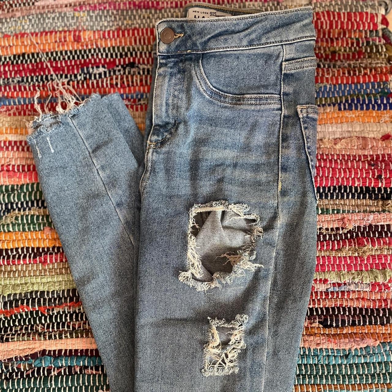 Ripped high waste jeans Perfect condition New Look... - Depop