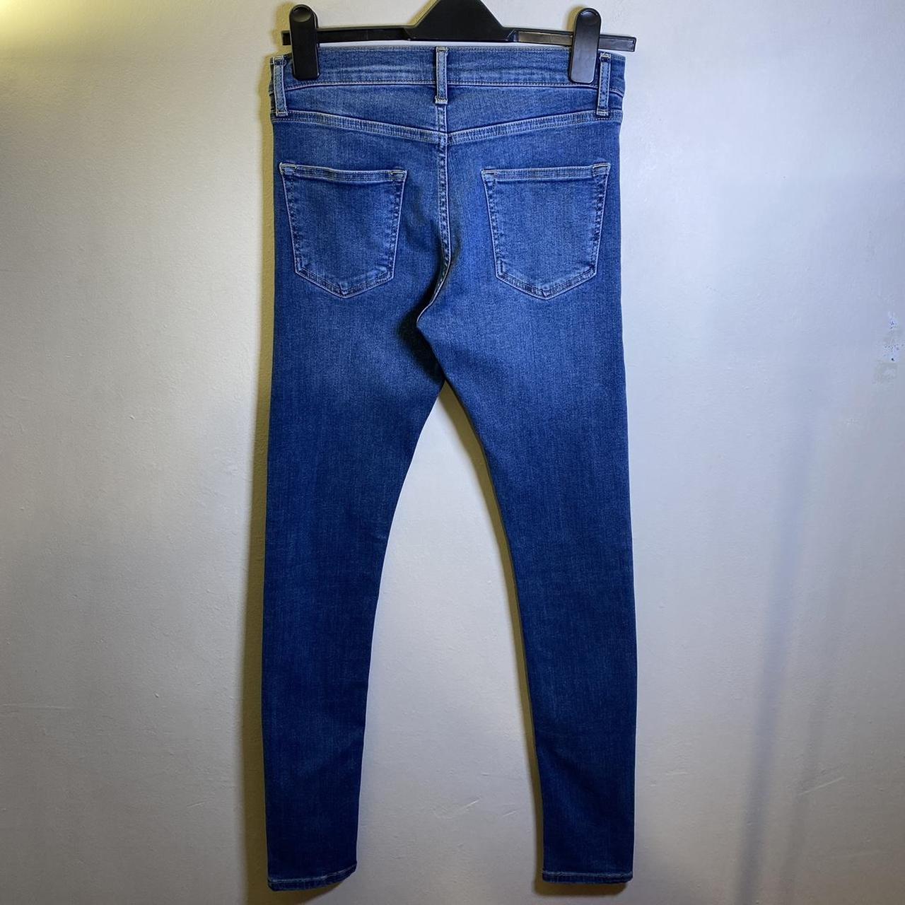 TOPMAN Jeans Super Spray On Skinny Blue Denim • 30”... - Depop
