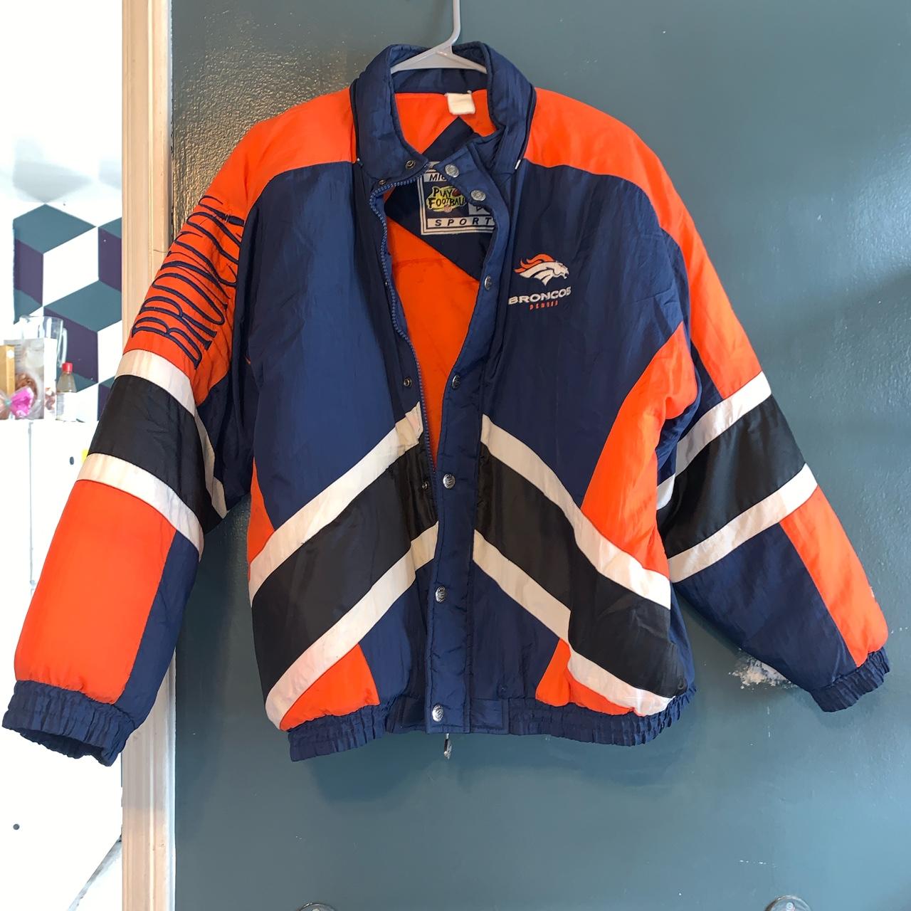 VINTAGE MIGHTY-MAC NFL DENVER BRONCOS PUFFER JACKET - Depop