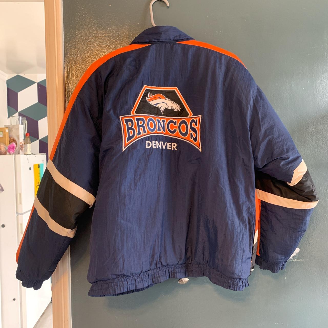 VINTAGE MIGHTY-MAC NFL DENVER BRONCOS PUFFER JACKET - Depop