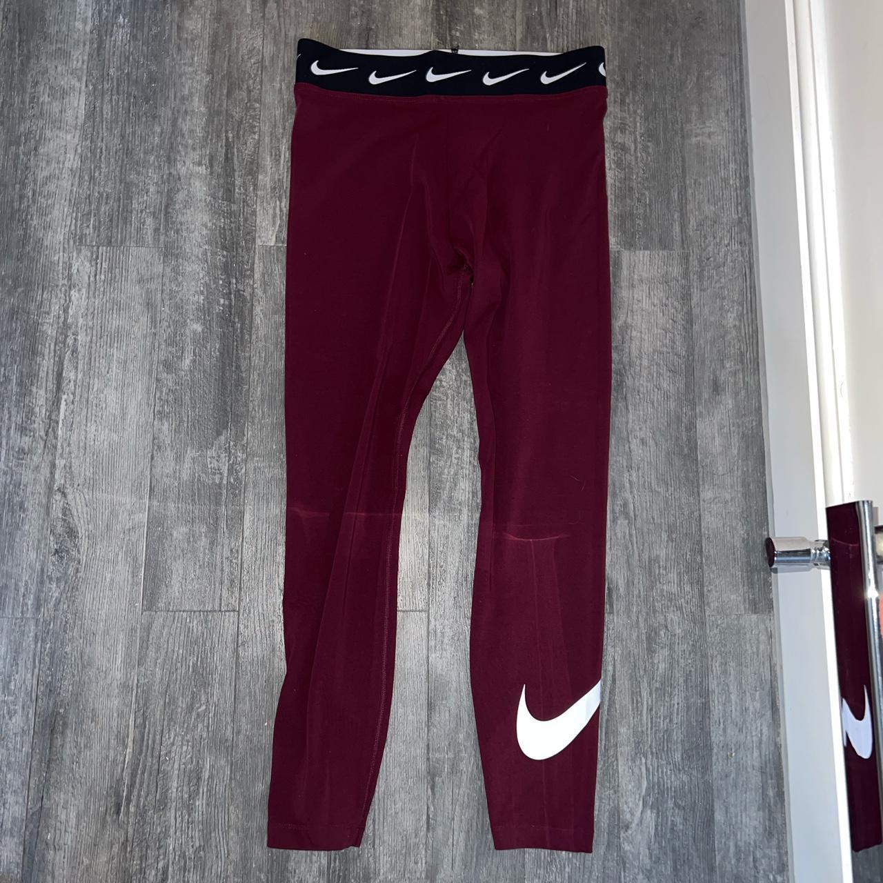 burgundy nike leggings