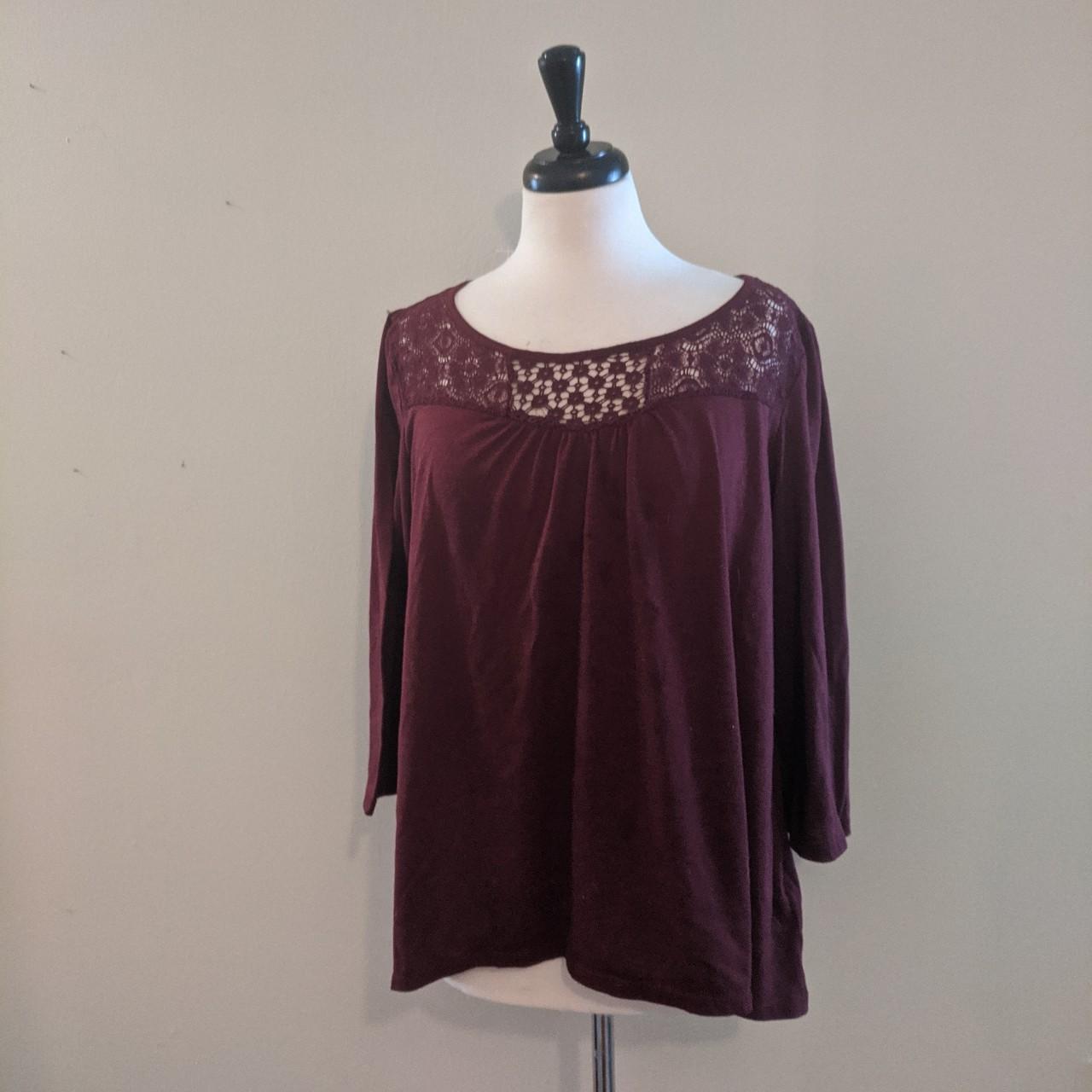 Here's a pretty burgundy blouse that's perfect for... - Depop