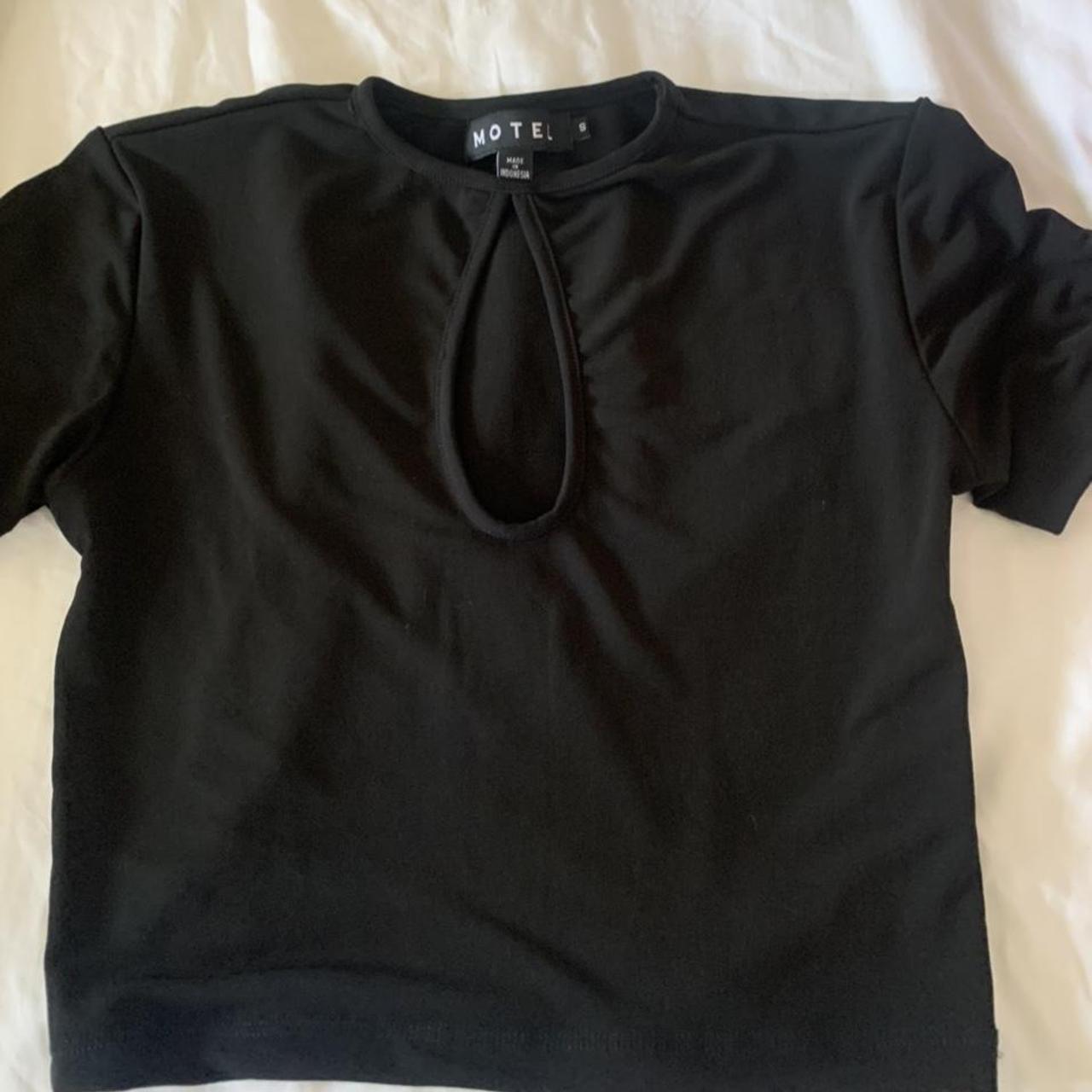 Motel rocks black cropped cut out top, really... - Depop